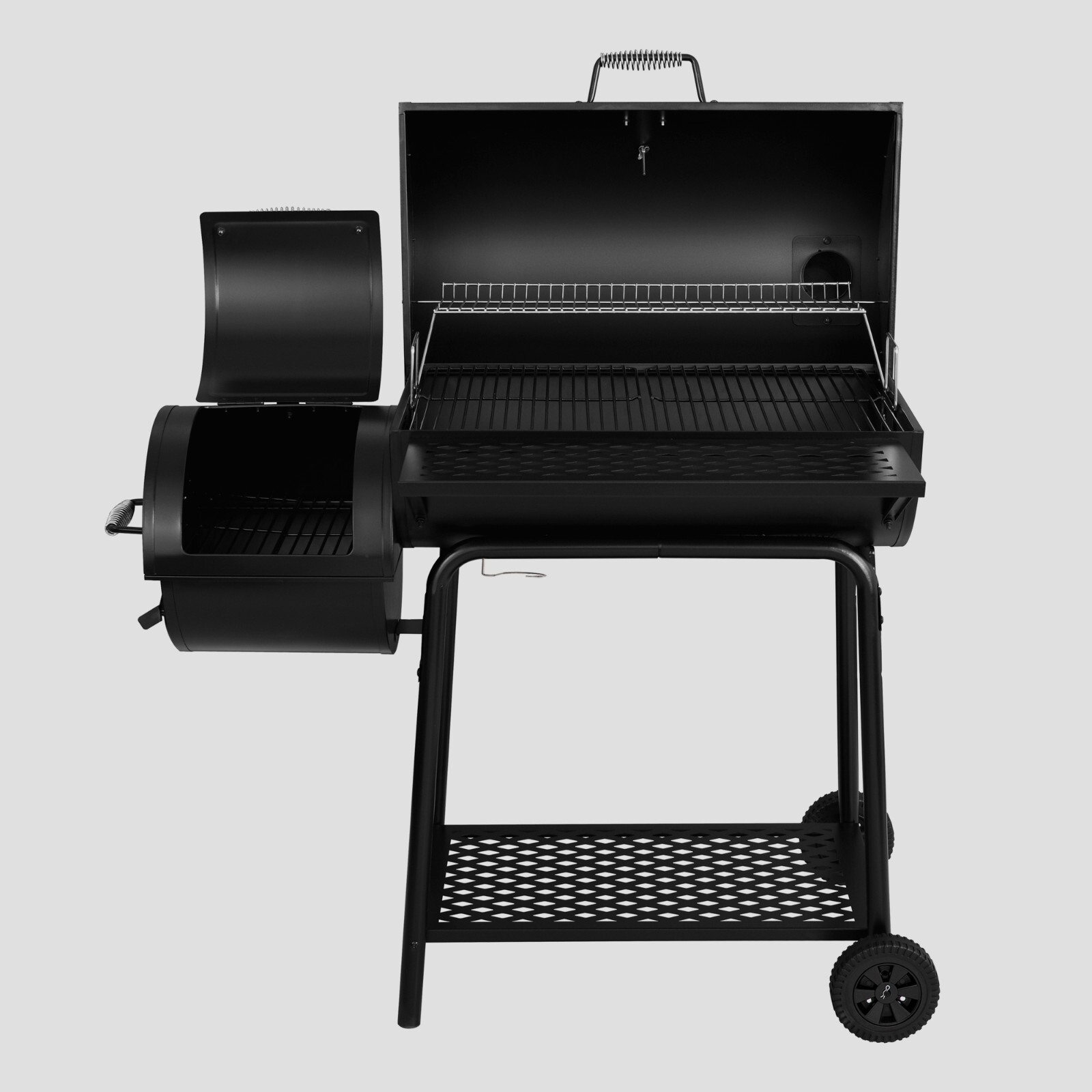 Royal Gourmet 811 Square Inches Barrel Charcoal Grill with Offset Smoker, Black