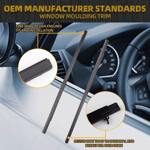 For 2016-2021 Honda Civic Sedan 4pcs Weatherstrip Window Moulding Trim Seal Belt