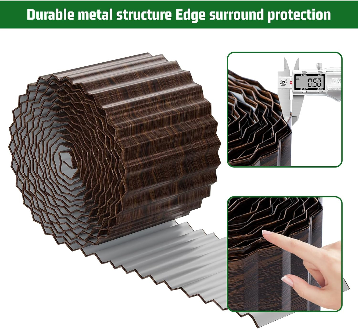 Corrugated Metal Garden Edging,4" x 10' Sturdy Lawn Edging Border,Landscape Edgi
