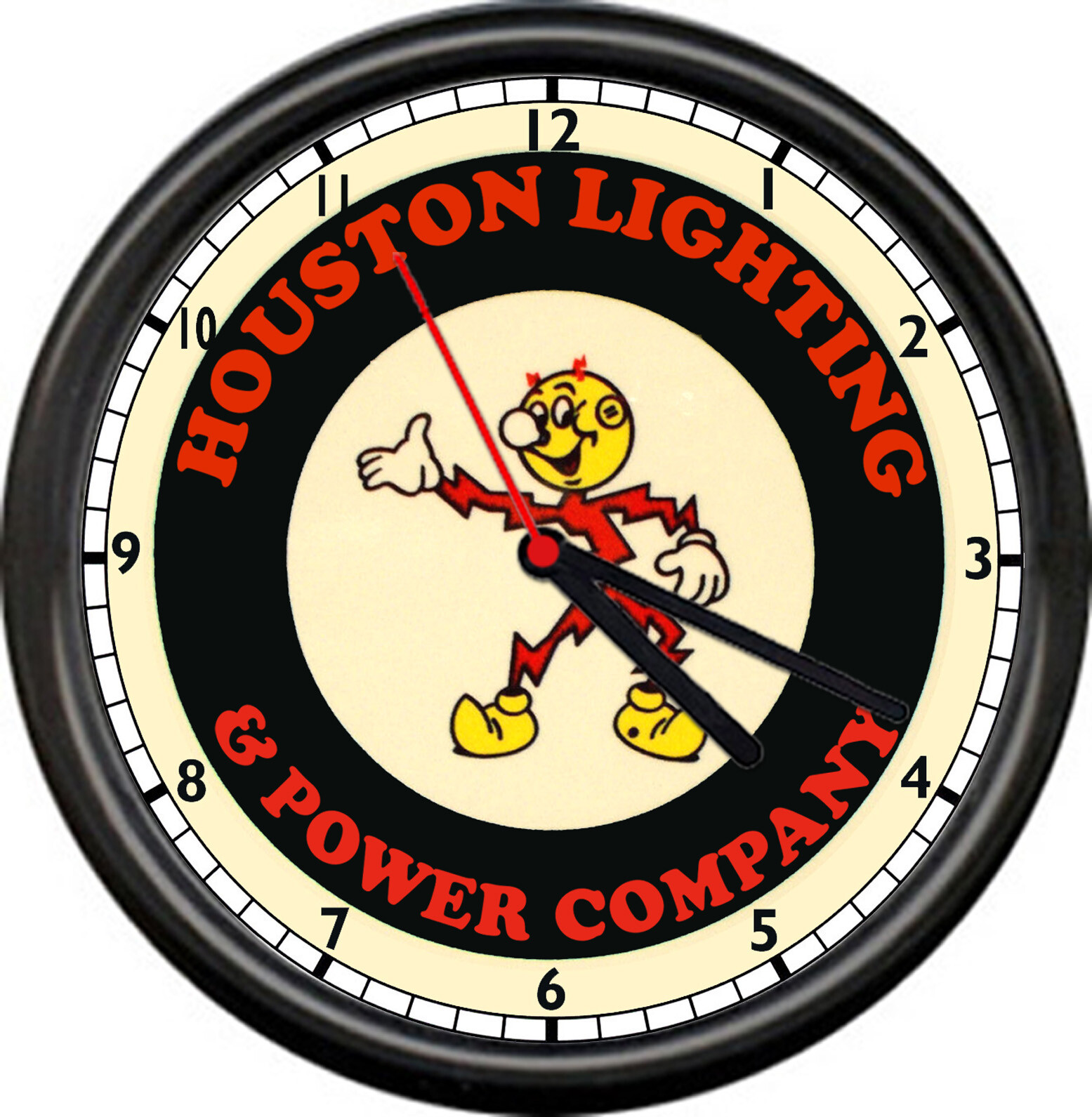 Reddy Kilowatt Houston Texas TX Lighting & Power Electric Tool Sign Wall Clock