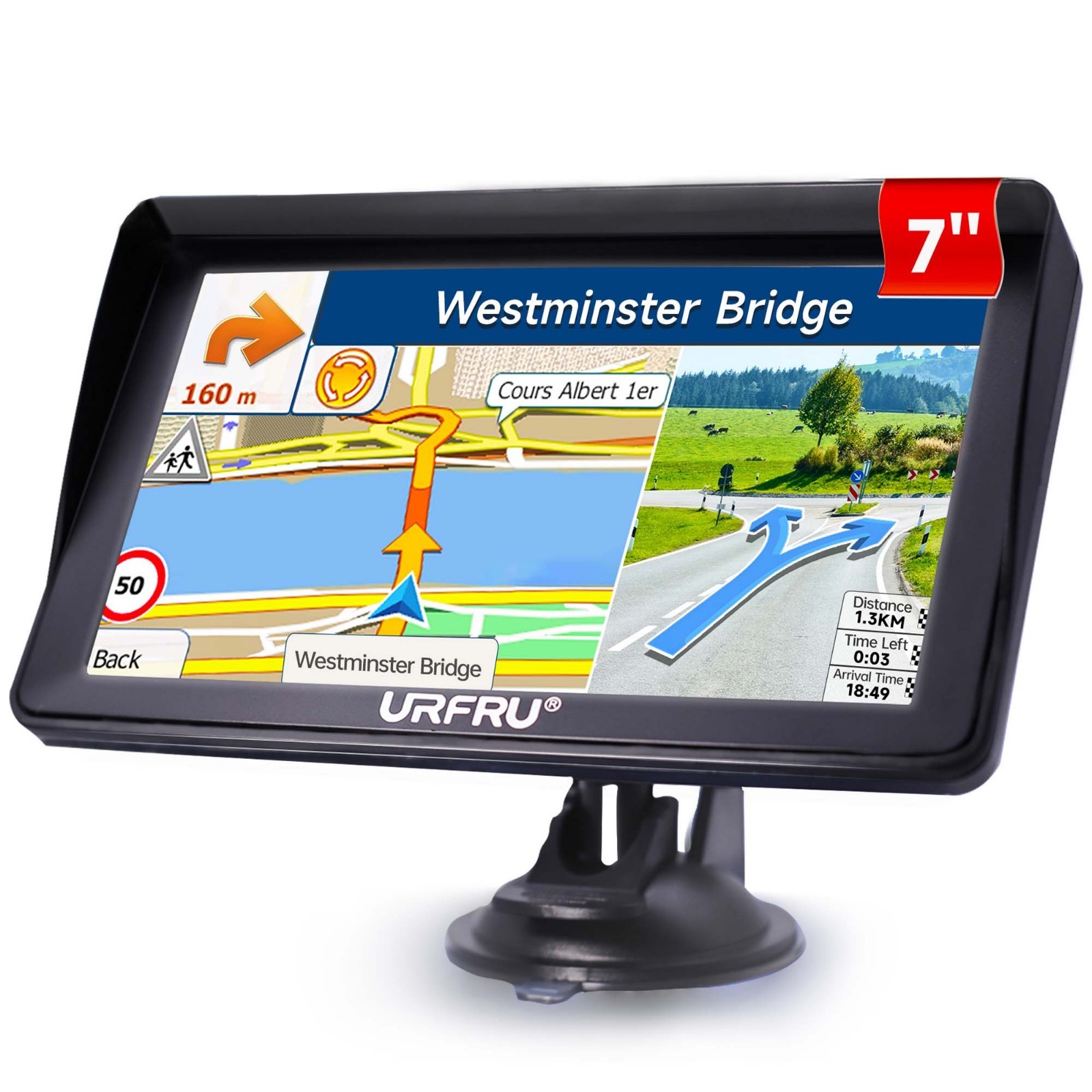 URFRU 7-Inch GPS Navigator for Car Truck RV Pickup-Used-Working Good-Full Acc
