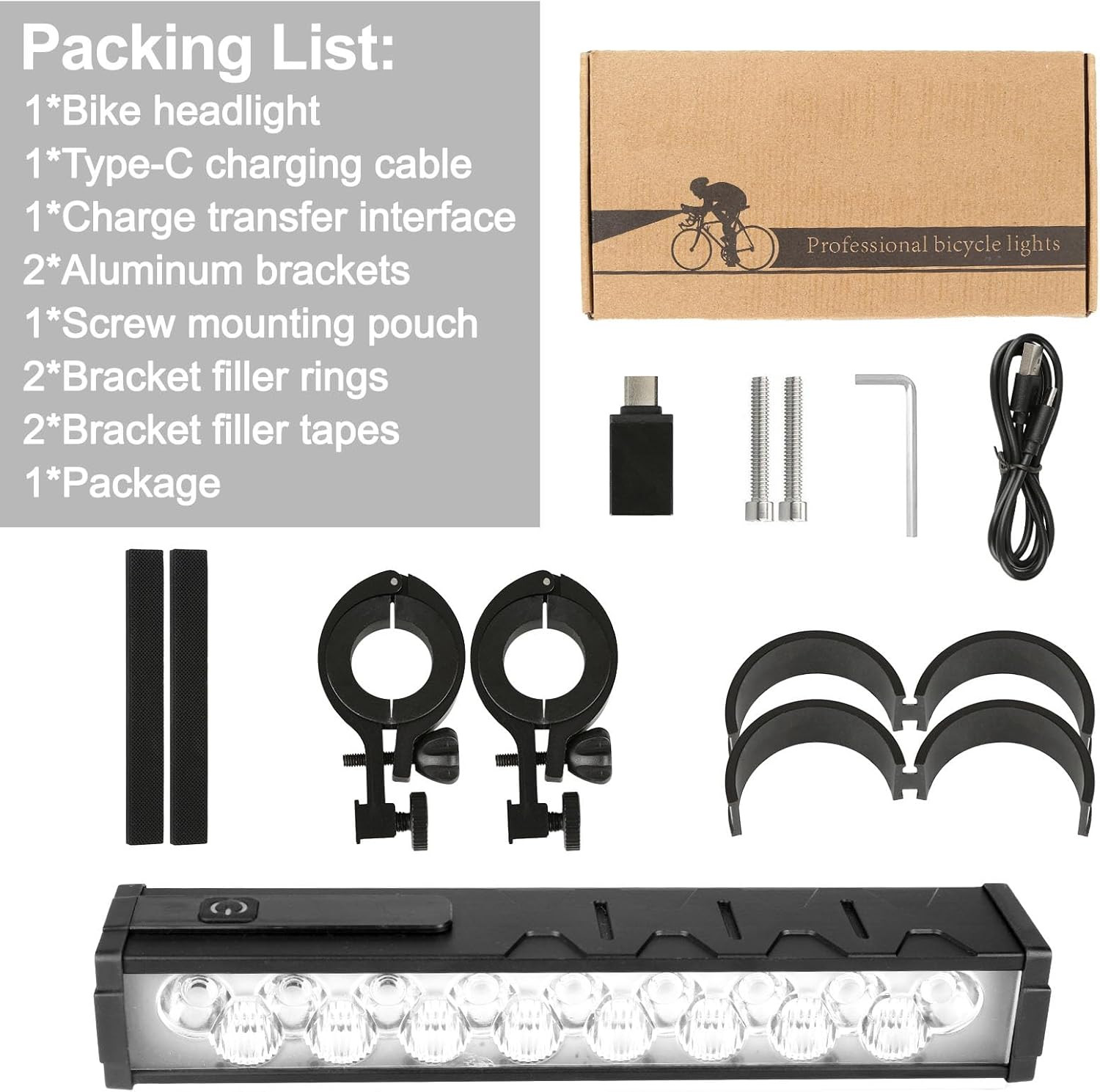 4800 Lumen Bike Lights,USB-C Rechargeable Bicycle Light, Super Bright Bike Light