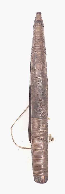 19TH CENT. HAIDA HALIBUT HOOK WITH THUNDERBIRD CARVING - FINE SURFACE & COND.