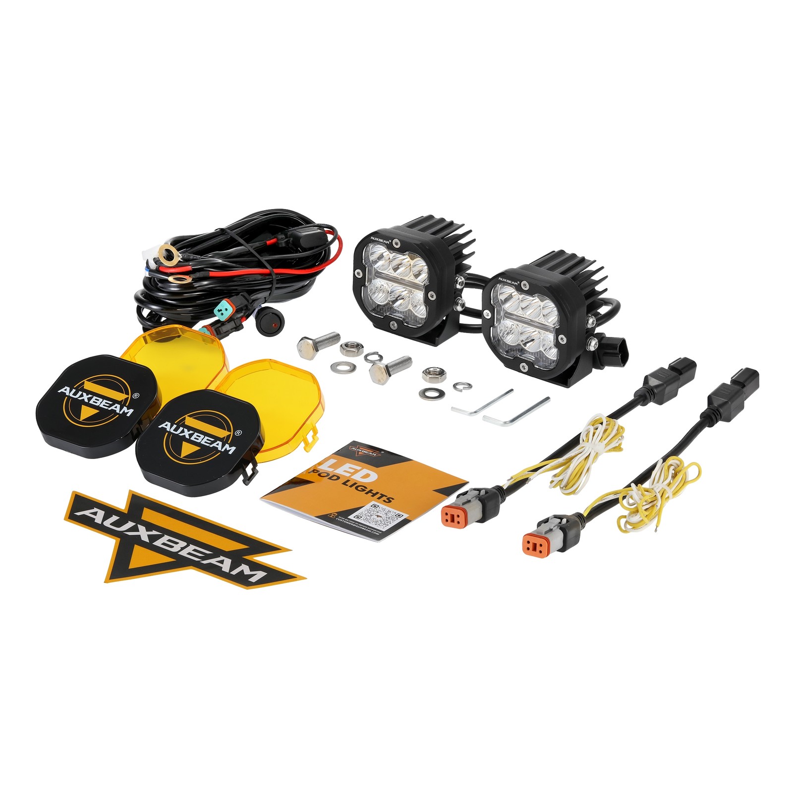 AUXBEAM 3" 84W LED Driving Light Pods Spot Fog Ditch Work Lamp DRL & Turn Signal