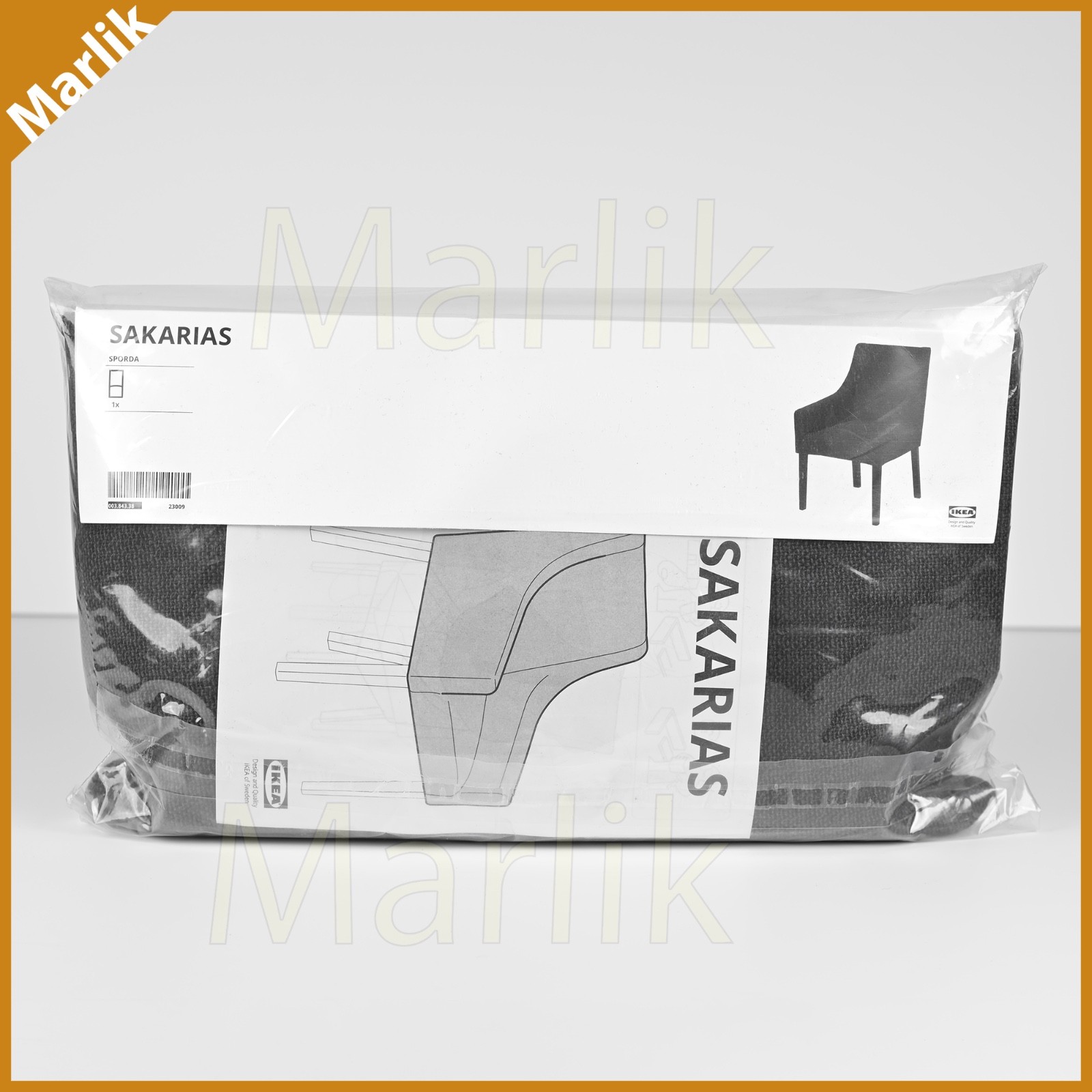 Ikea SAKARIAS Armchair COVER, Sporda Dark Gray 003.843.38, NEW