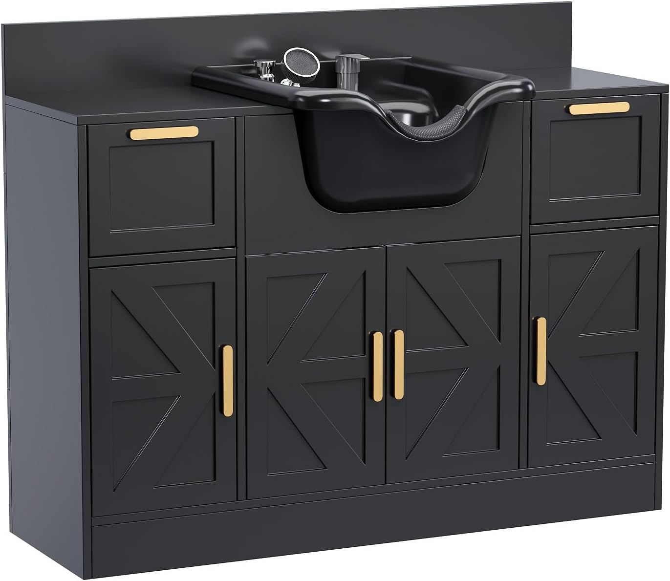 Salon Station, Shampoo Bowl with Cabinet & Drawer, UPC Certified Sprayer Faucet