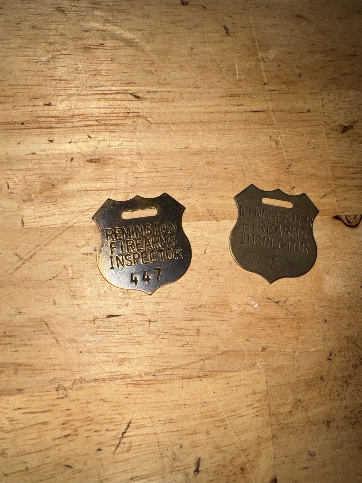 Remington Winchester Firearm Gunsmith Inspector Tag Set Collector METAL BLEMISH