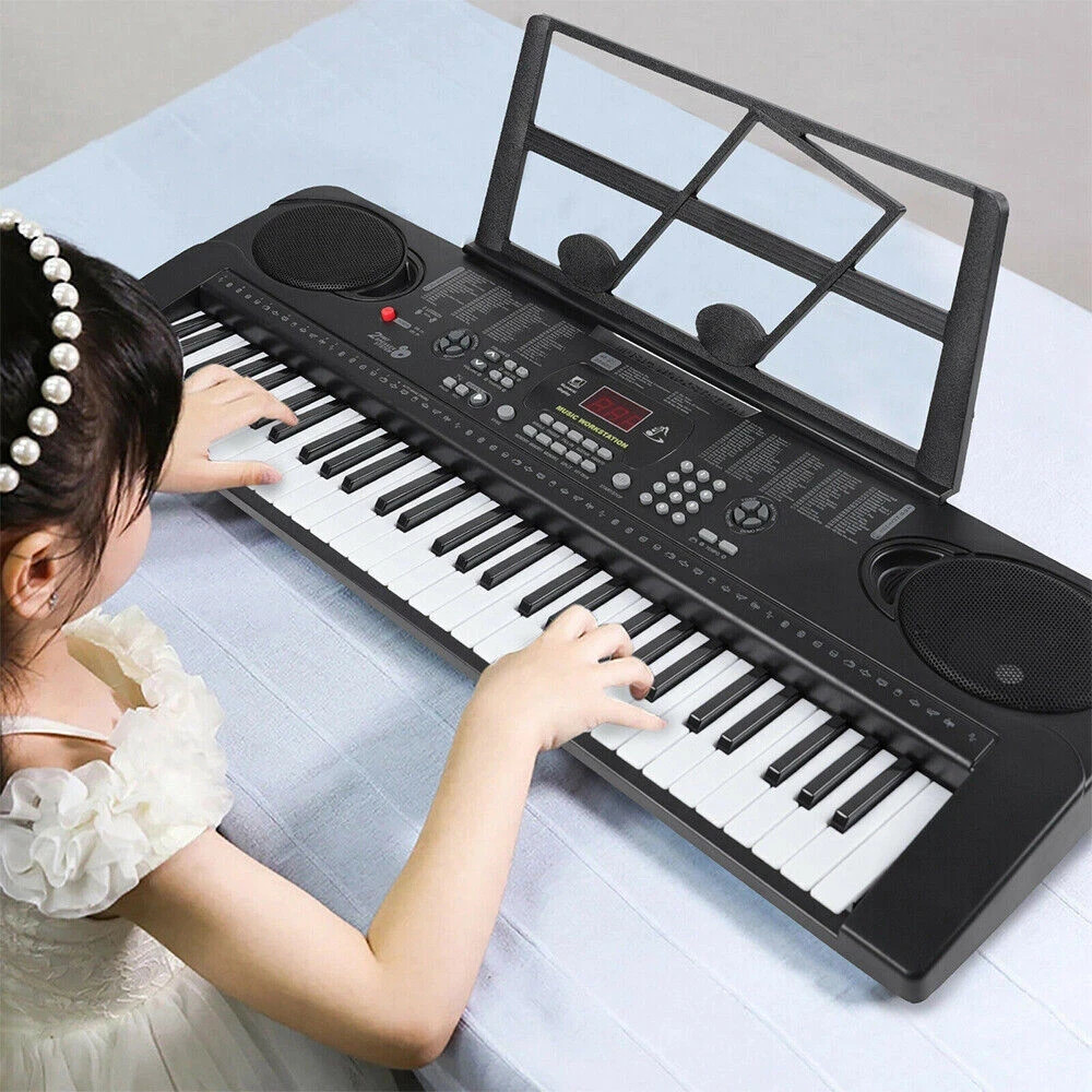 61 Key Electric Digital Piano Keyboard 200 Tones w/ Microphone Gift for Beginner