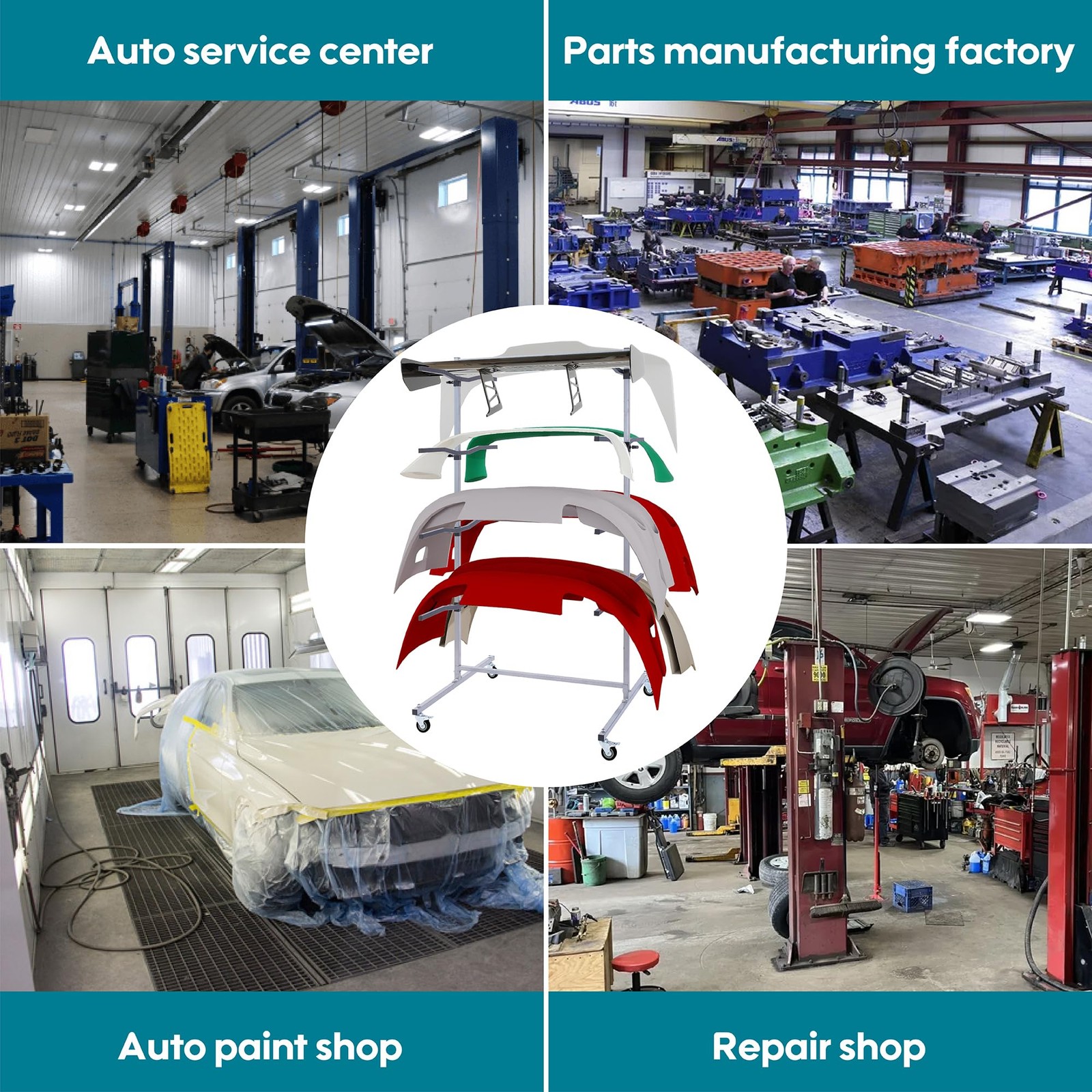 Floor Mobile Bumper Storage Rack,Heavy Duty Double Sided Bumper Storage Rack