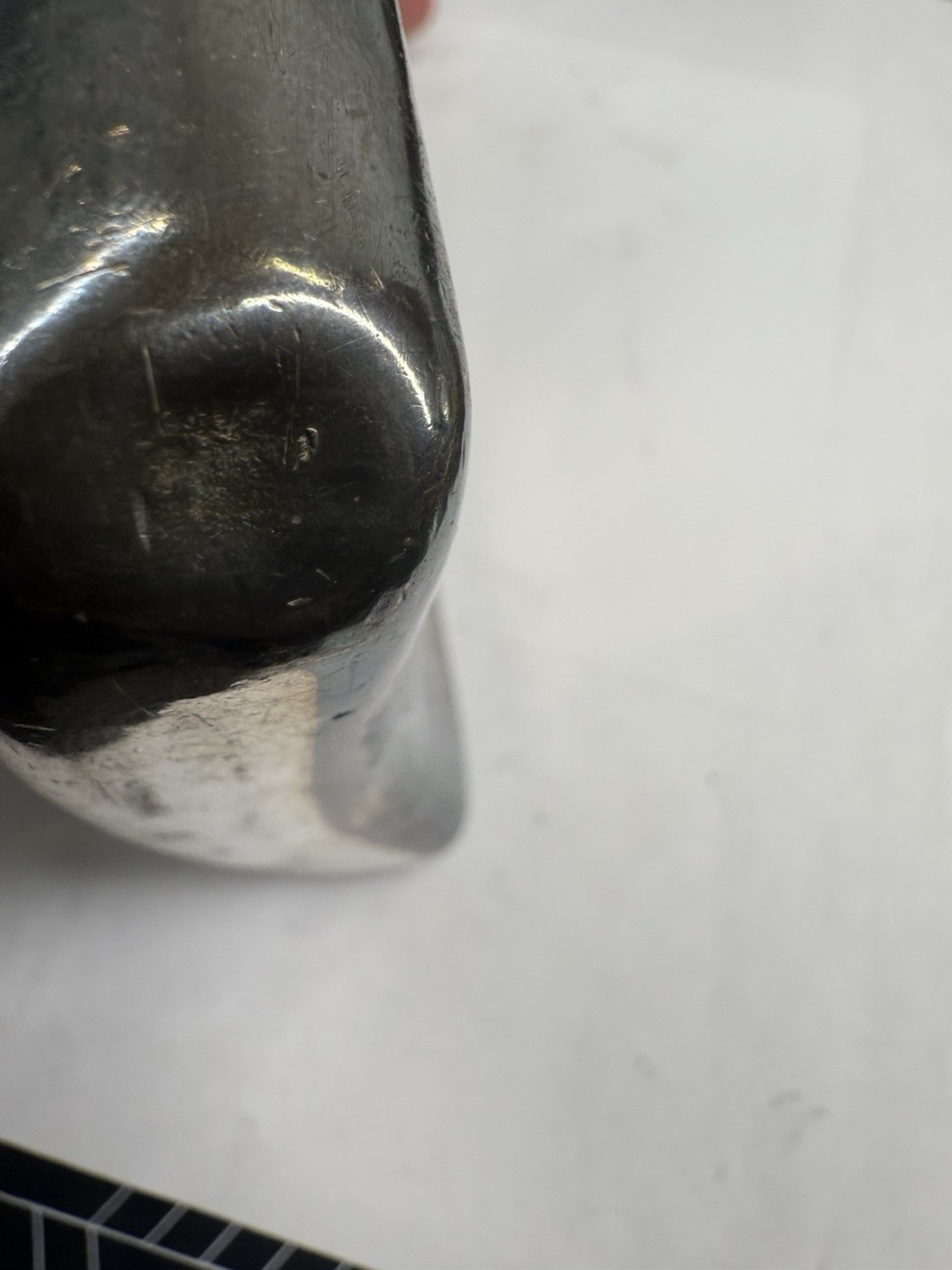 Dented / Damaged MERIDEN B SILVER PLATE Whiskey Flask - Golf Monogram