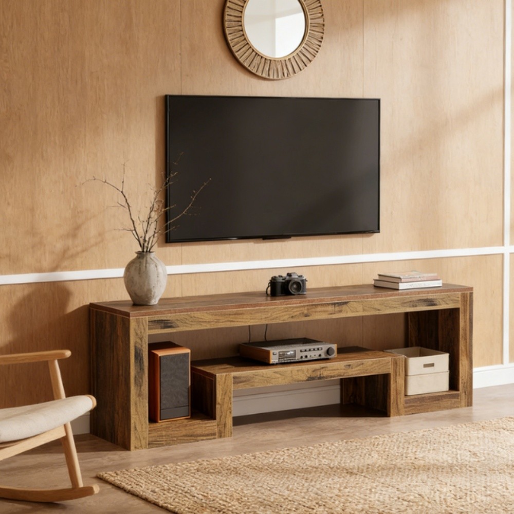 Wood TV Stand TV Cabinet Media Console Entryway Table