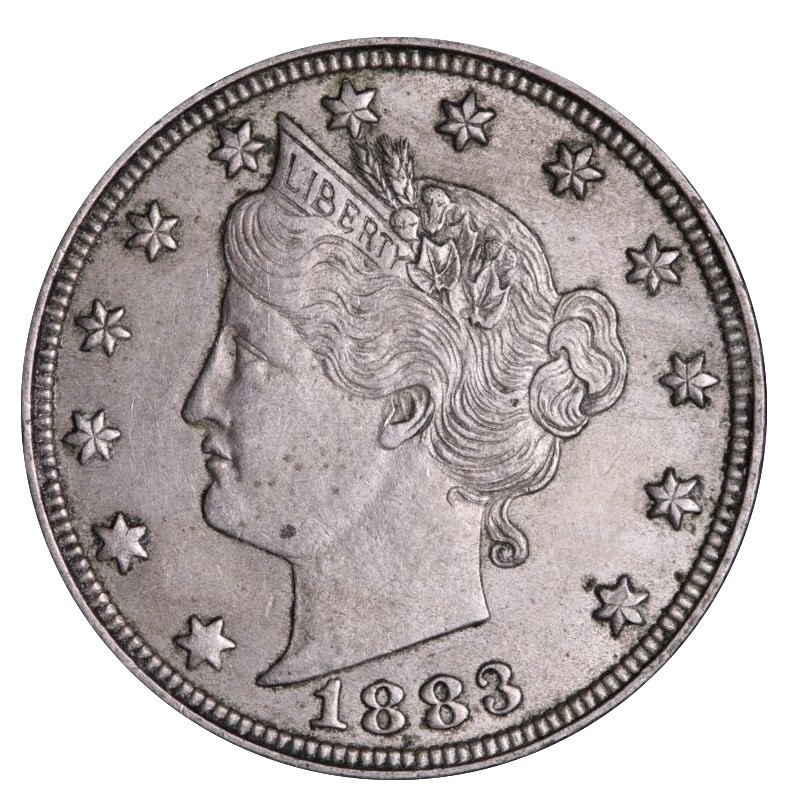 1883 NO CENTS Liberty V Nickel XF/AU TOUGH DATE - FIRST YEAR OF ISSUE!