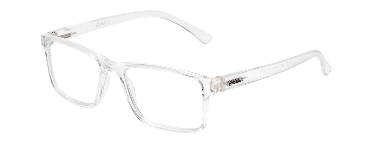 Calabria L2007-C3 Unisex Full Rim Designer Reading Glasses in Crystal Clear 54mm