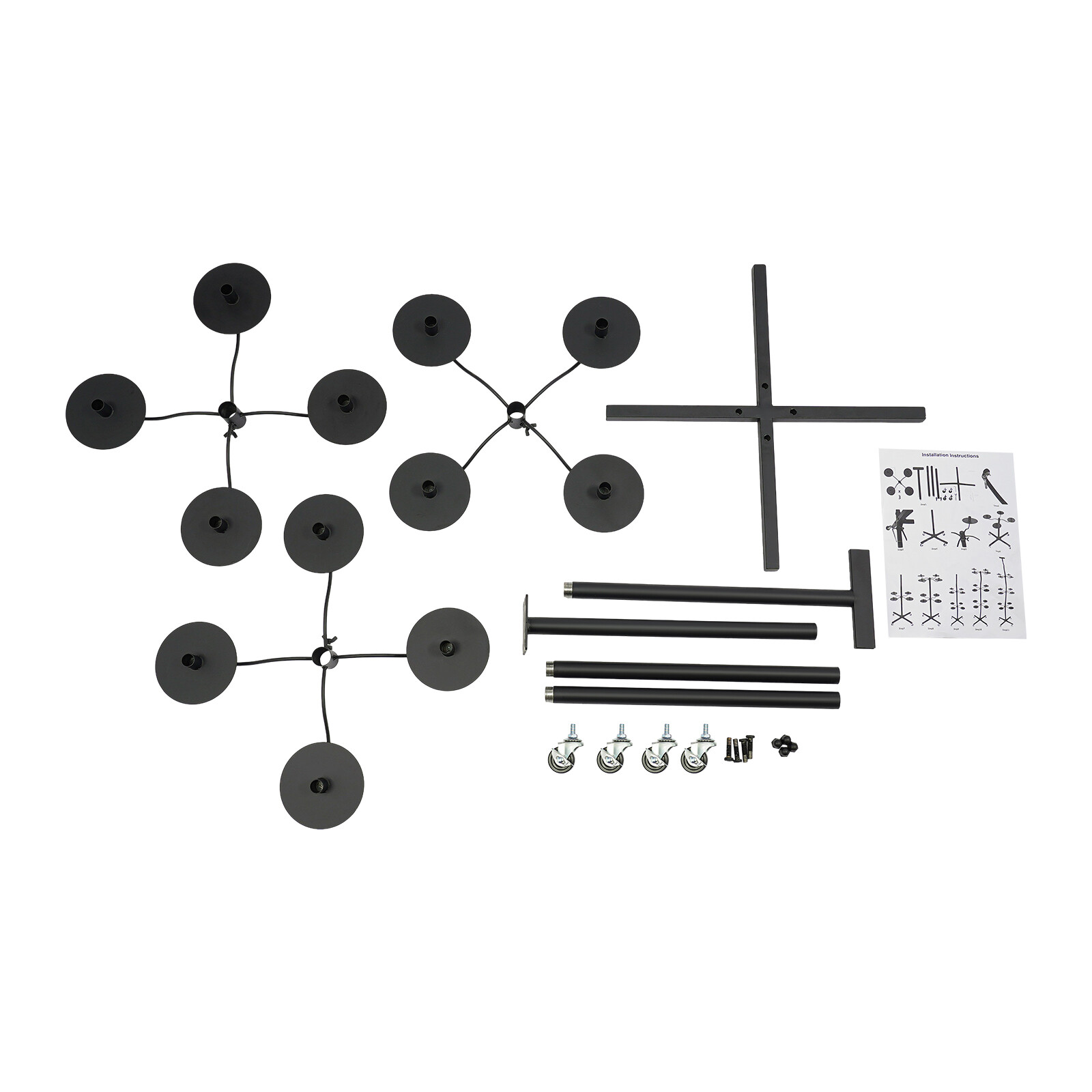 Wig Display&Storage Rack For 12-head Wig Stand W/wheel Styling Wig Storage Black