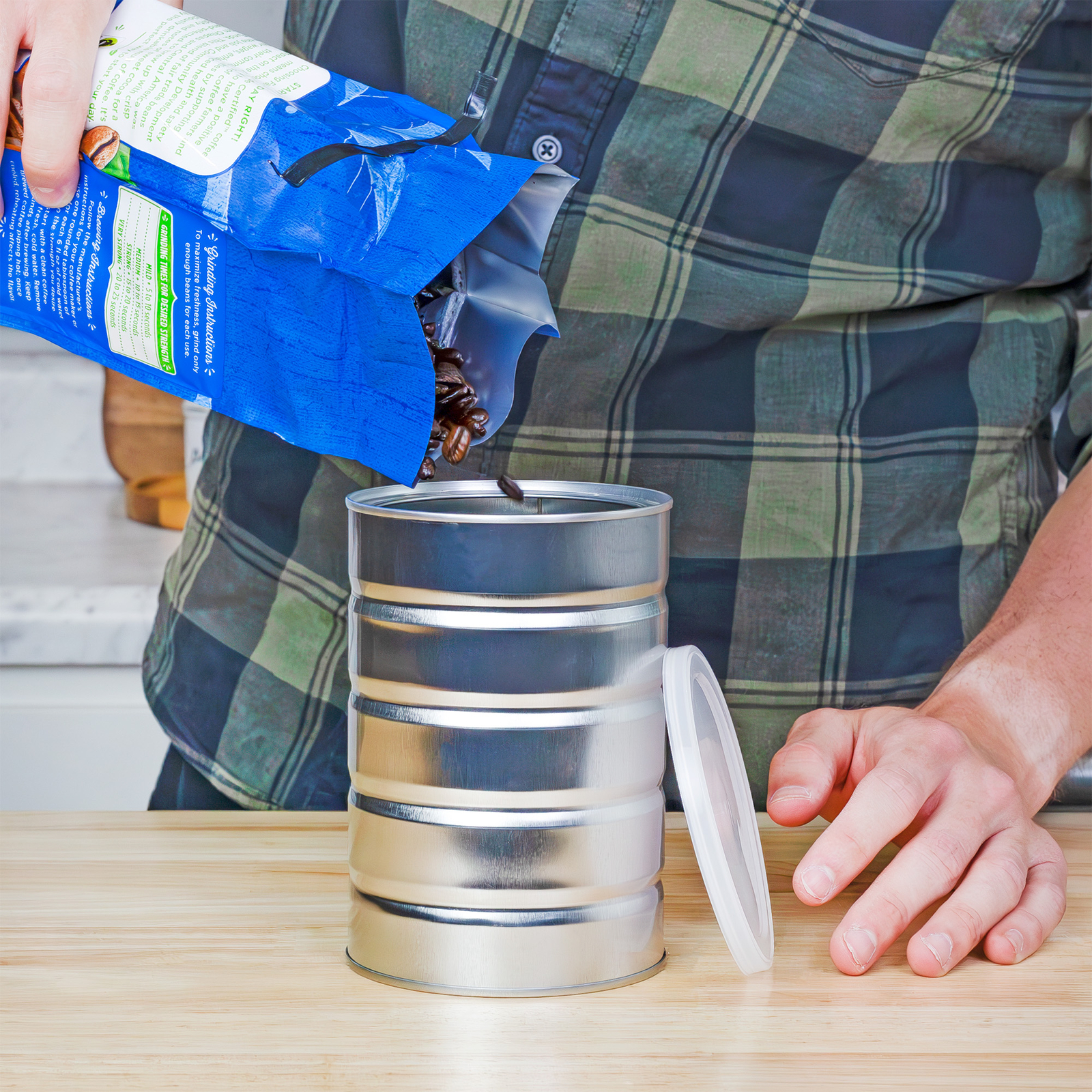 Empty Coffee Cans 4pk, Metal Cans for Kitchen Storage, Baking, Coffee Packaging