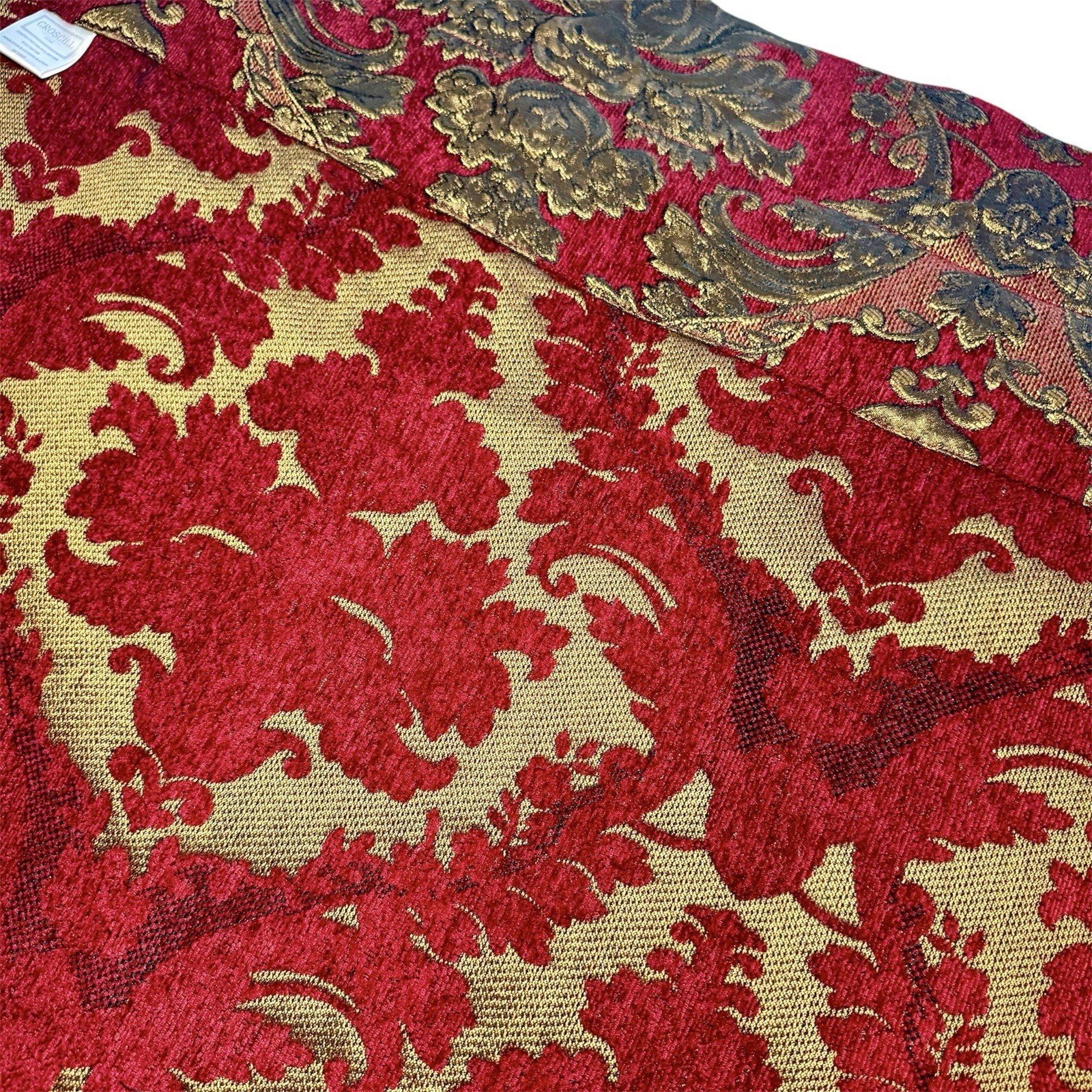 CROSCILL Imperial Empress CURTAIN Valance Brocade Red Gold Tassels Tapestry EUC