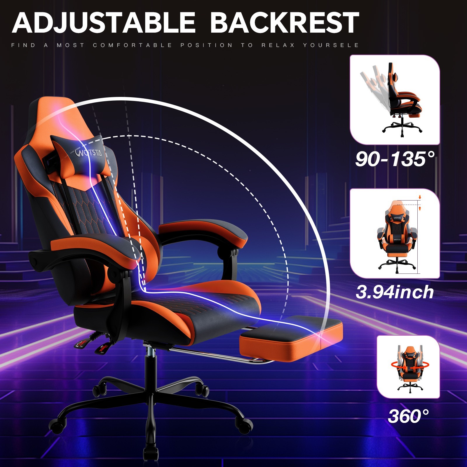 Gaming Chair with Footrest,High Back Gaming Chairs Ergonomic Office Gamer Chair