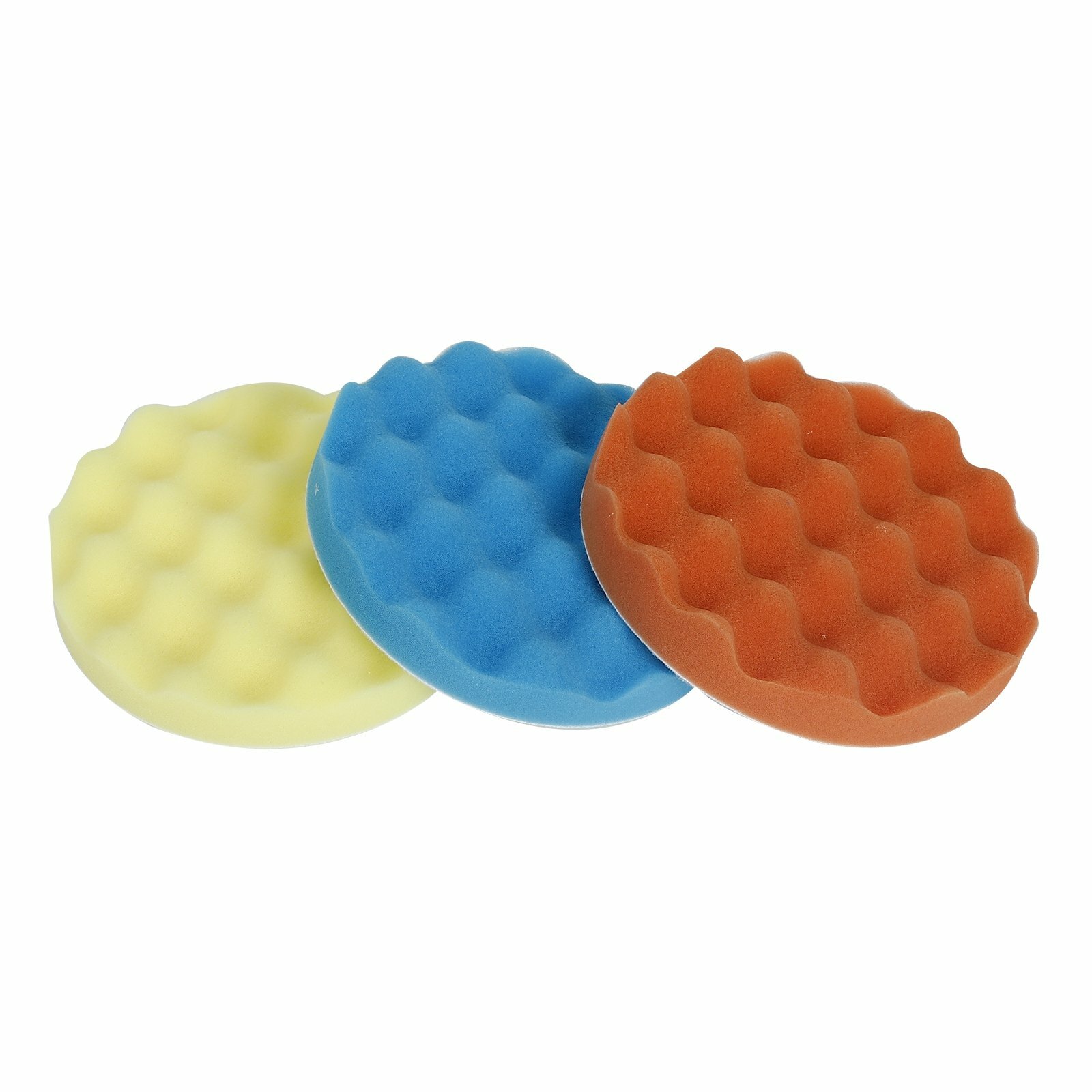 4 Pieces 7inch Car Polisher Soft Wave Foam Waffle Pad Buffing Sponge Pads Kit