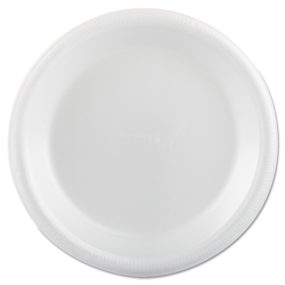 Plastifar 12003 9" Plate Foam Dinnerware - White (500/CT) New