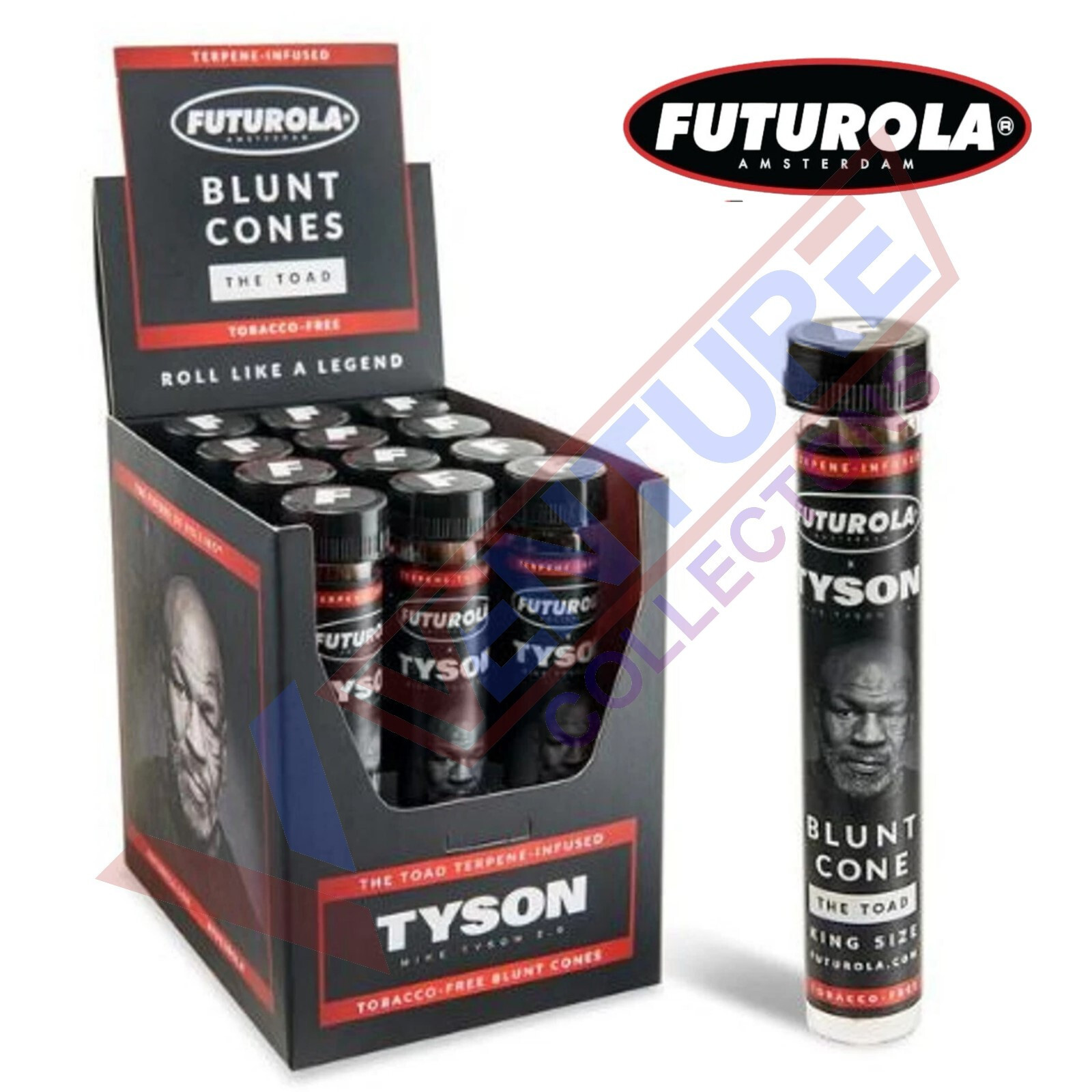 Futurola Blunt Cone The Toad MIKE TYSON Pre Rolled Cone  12 Tubes -FREE SHIPPING
