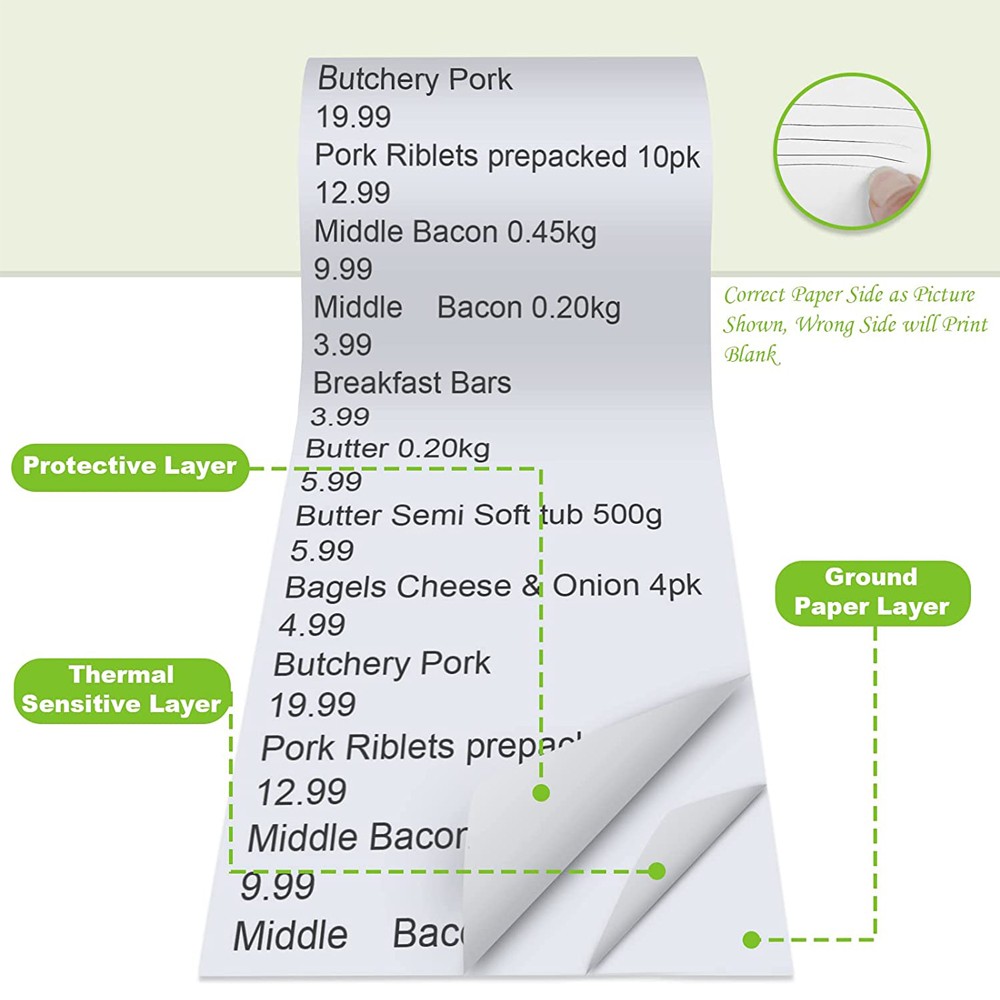 2 1/4" x 50' Thermal Paper Credit Card Cash Register POS Receipt Paper BPA Free