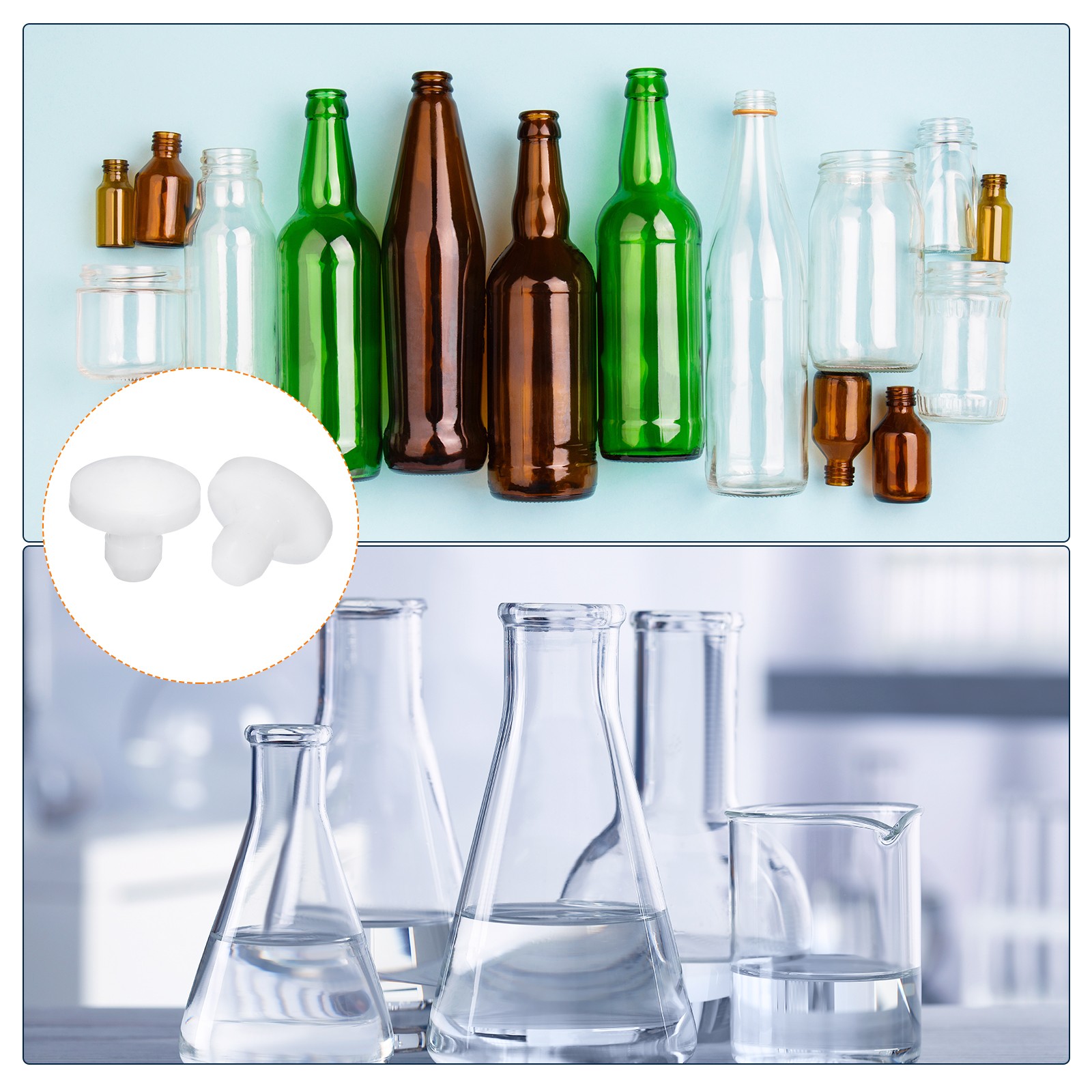 25Pcs Silicone Plugs Rubber Round Hole Plugs for 2.5-3mm Hole White