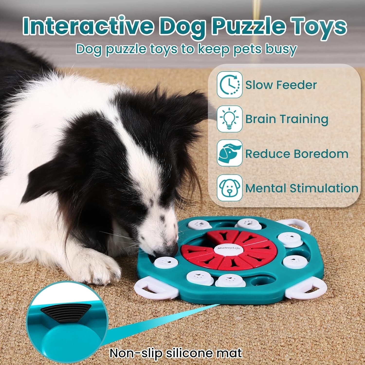 Pets Interactive puzzle Slow feeder,Treat Feeding Toys for IQ Training Cats, Dog