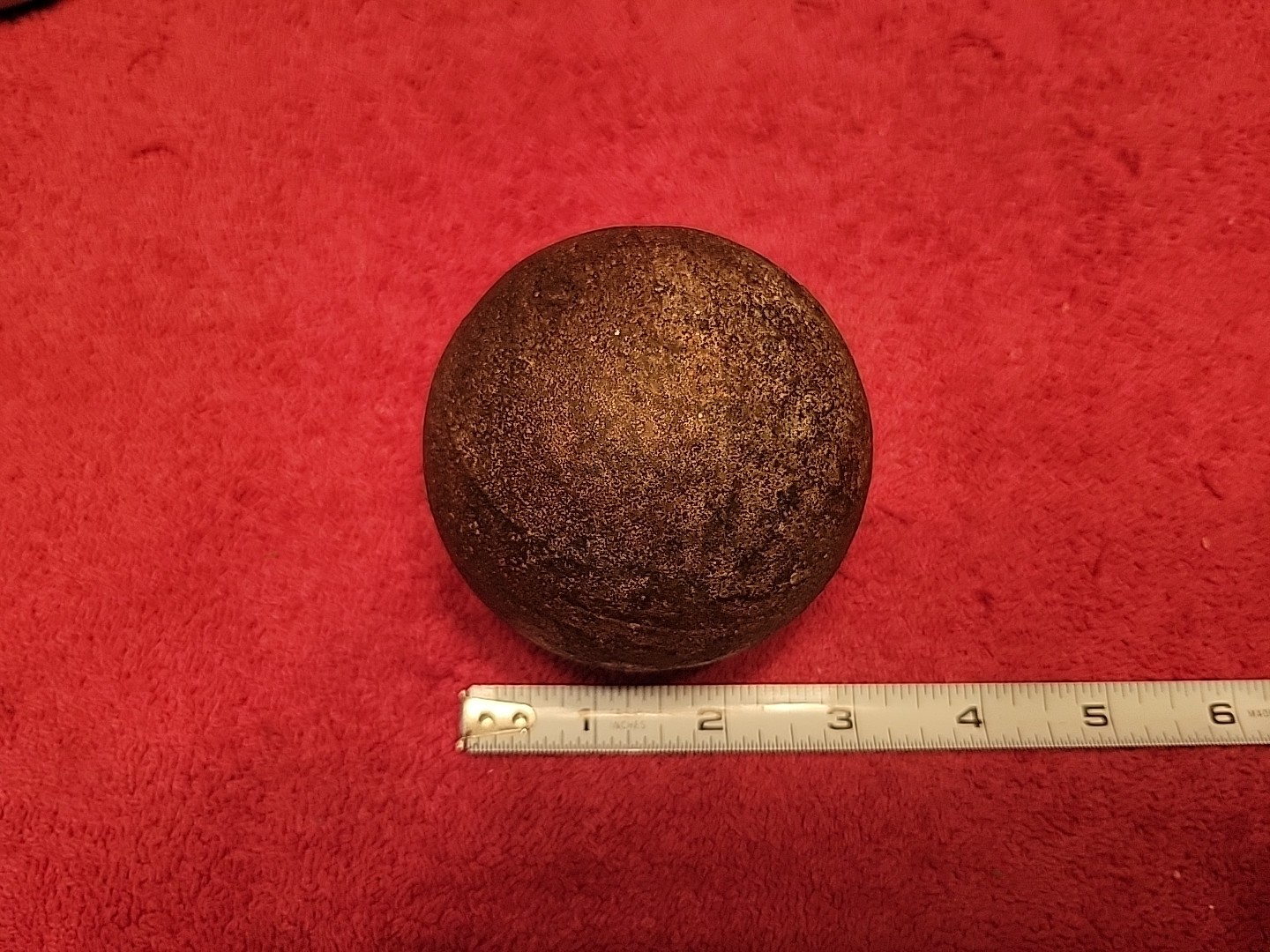 Antique Cast Iron Cannon Ball Cannonball Projectile 3" 4lb 6oz
