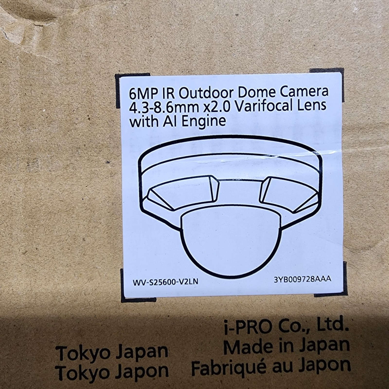 i-Pro S-series 6MP High Res Network Camera w/ AI Engine WV-S25600-V2LN