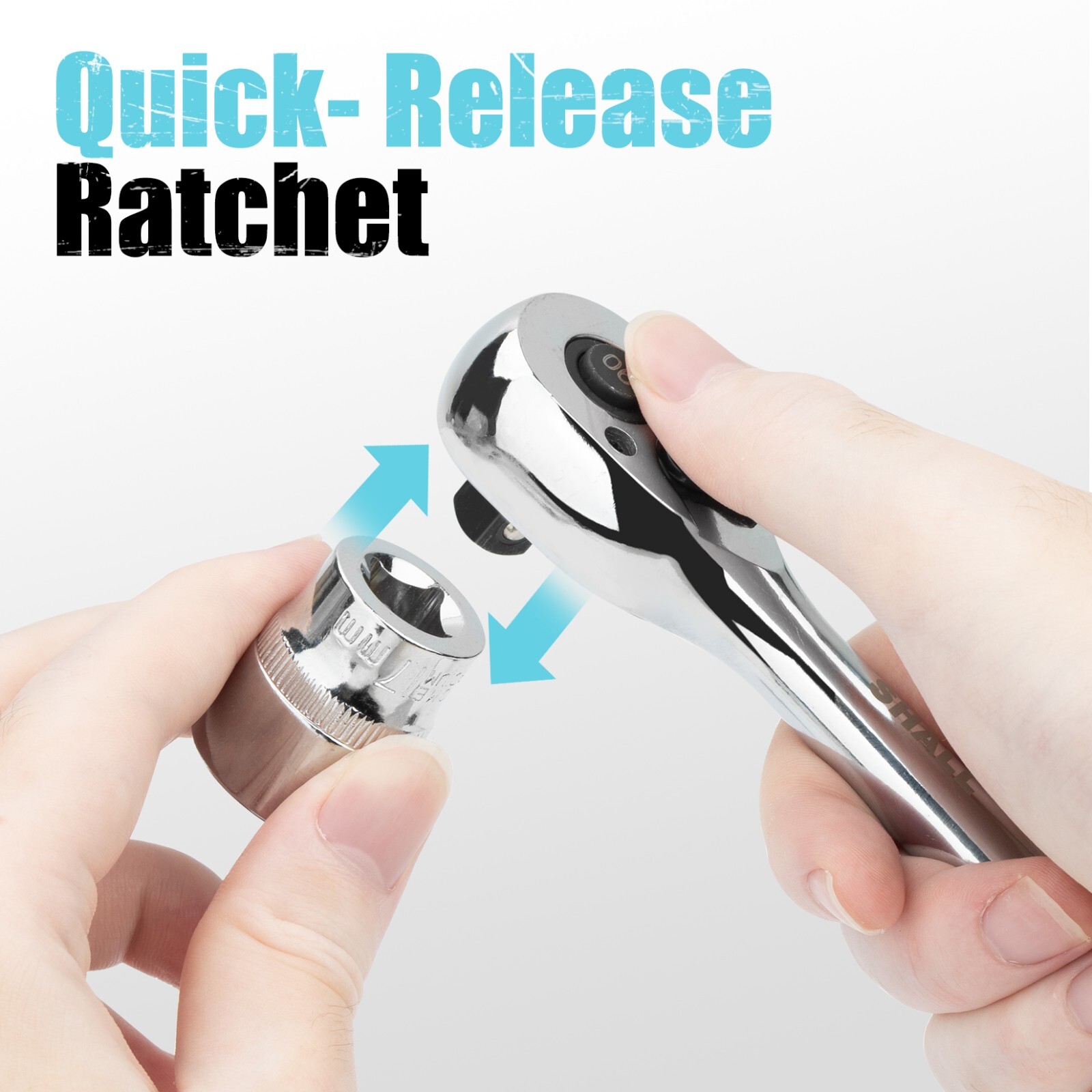 SHALL 90Tooth 3-pc Drive Ratchet Wrench,Quick-Release&Reversible,1/4''3/8''1/2''