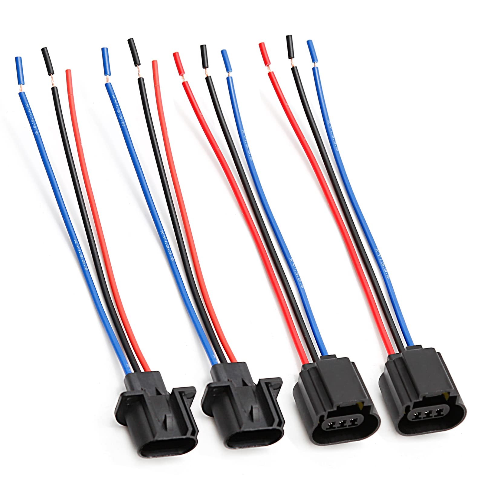 4Pack H13 9008 Headlight Socket Wiring Harness Adapter