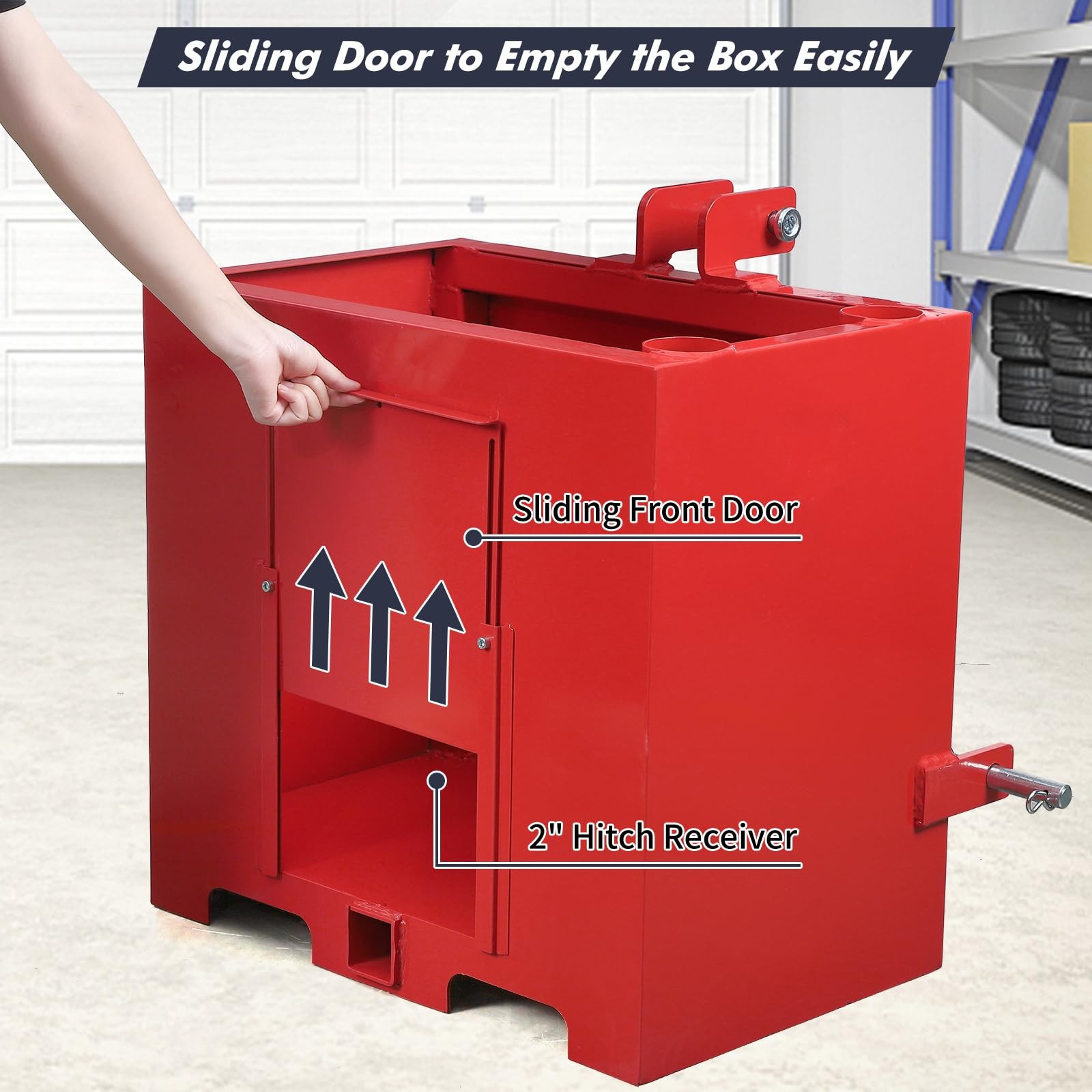 Ballast Box 3 Point Cat 1 Tractor Heavy Duty 800LBS Counterweight 2" Receiver