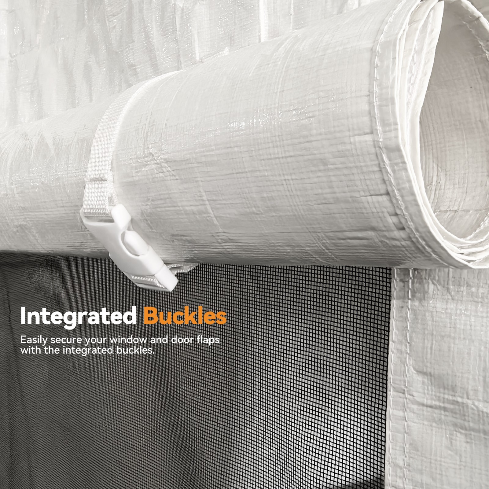 Universal Winter Gazebo Cover Waterproof w/Sidewalls and Mesh Windows (White)