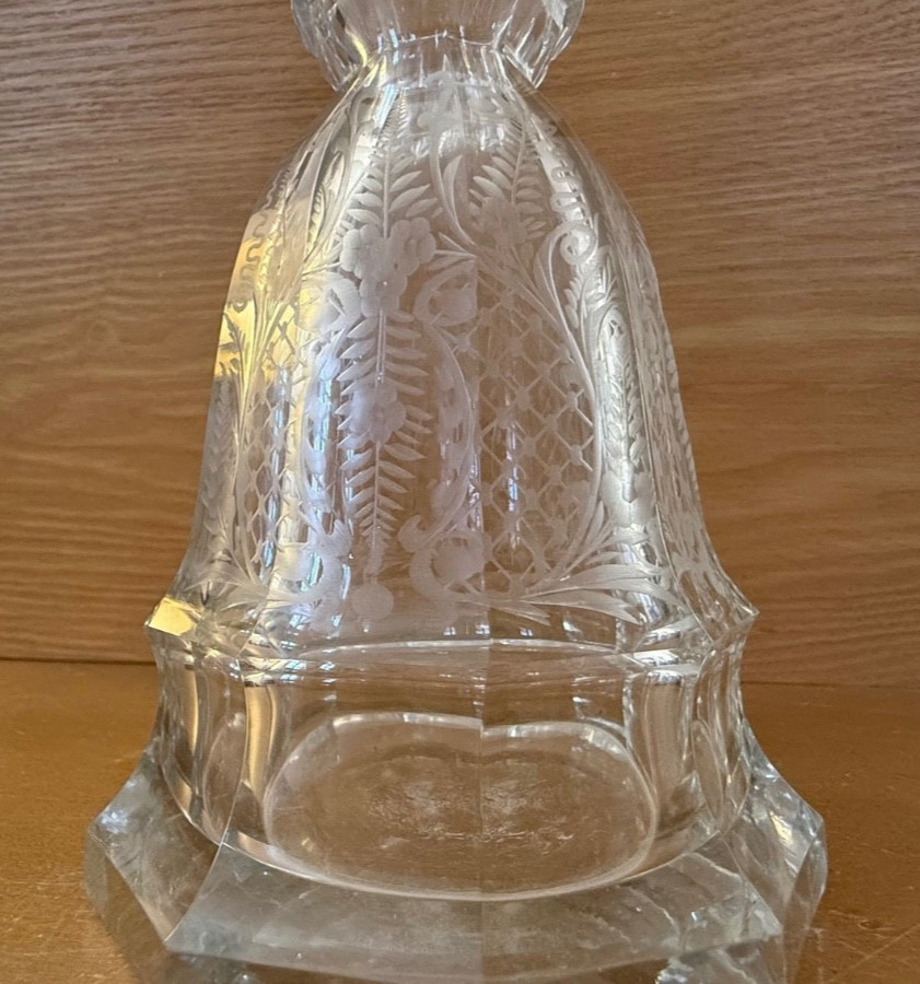 Antique German 925 Sterling Silver Cut Glass Decanter