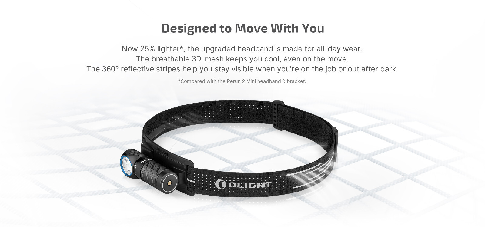 Olight Perun 3 Mini Ghost Blaze CW Headlamp/Flashlight, Red/White Light, 1250 L