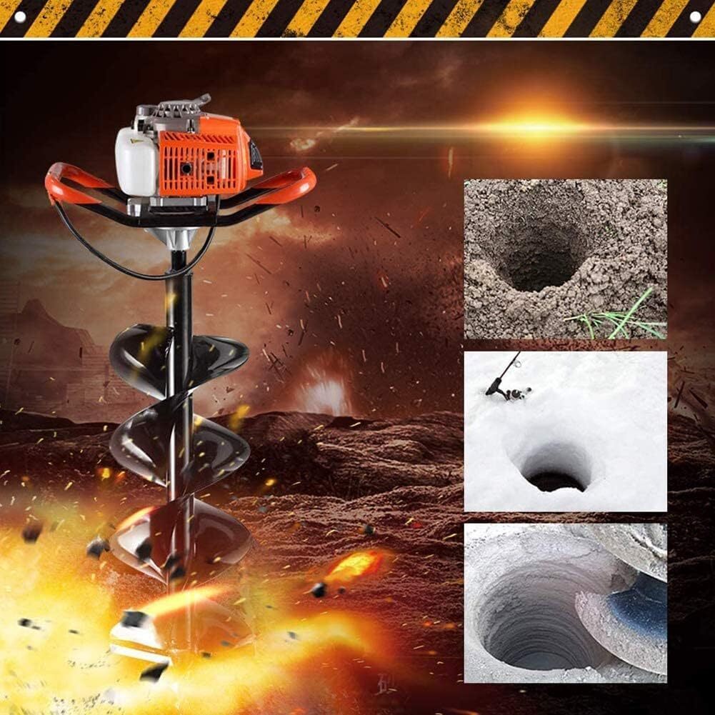 72cc Gas Powered Post Hole Digger with 4, 8 & 12 Inch Augers