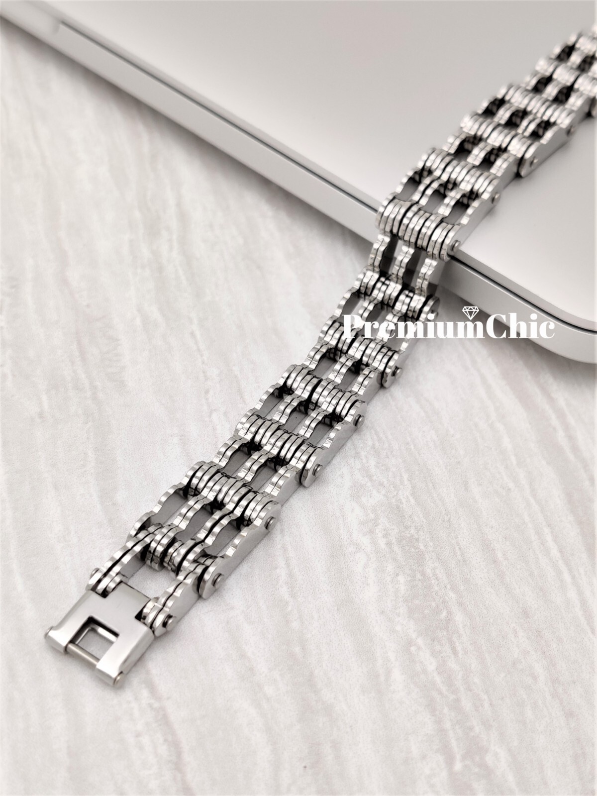 SOLID Stainless Steel Motorcycle Bike Chain Design Bracelet Men's Jewelry 16MM