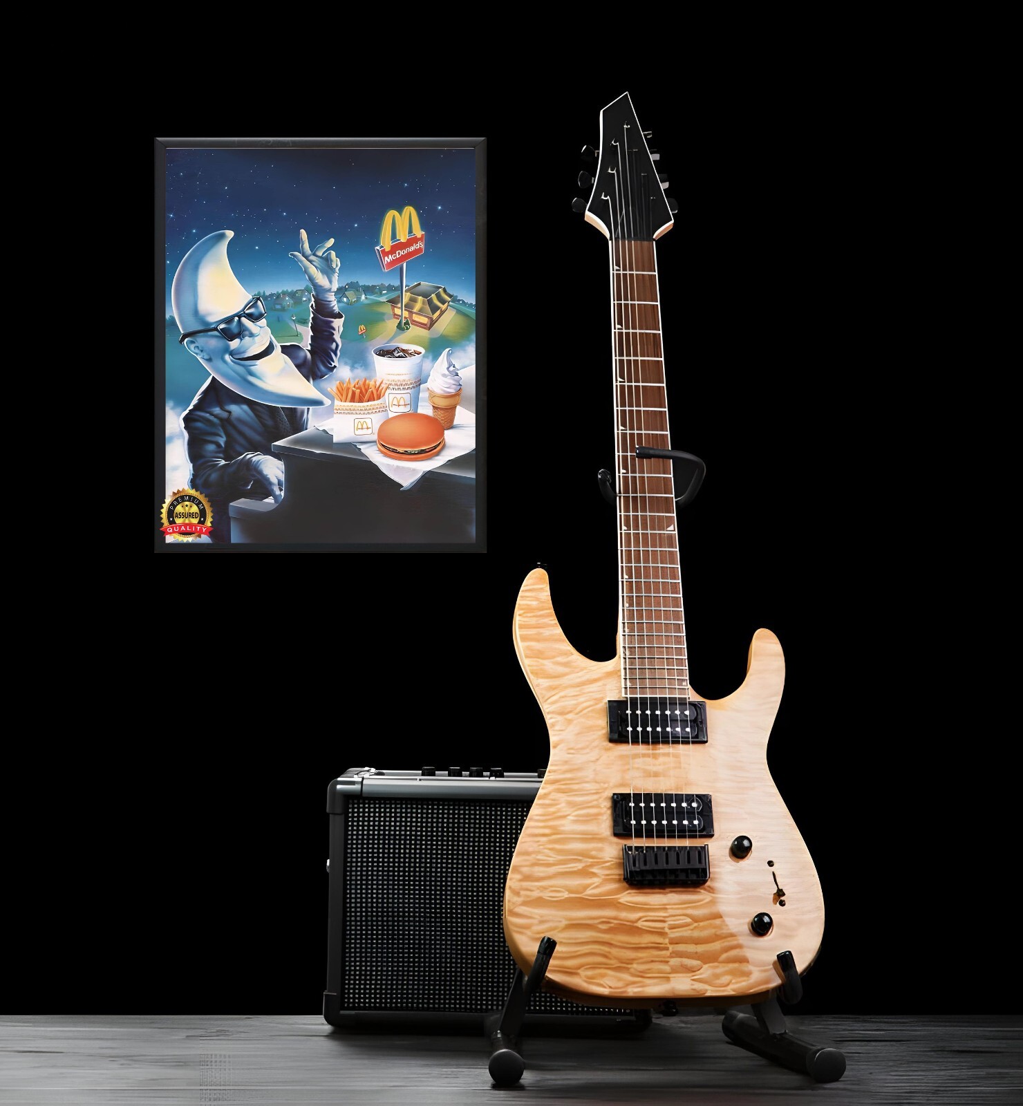 McDonalds - It's Mac Tonight - 1987 - Moon Head Guy - Rare - Metal Sign 11 x 14