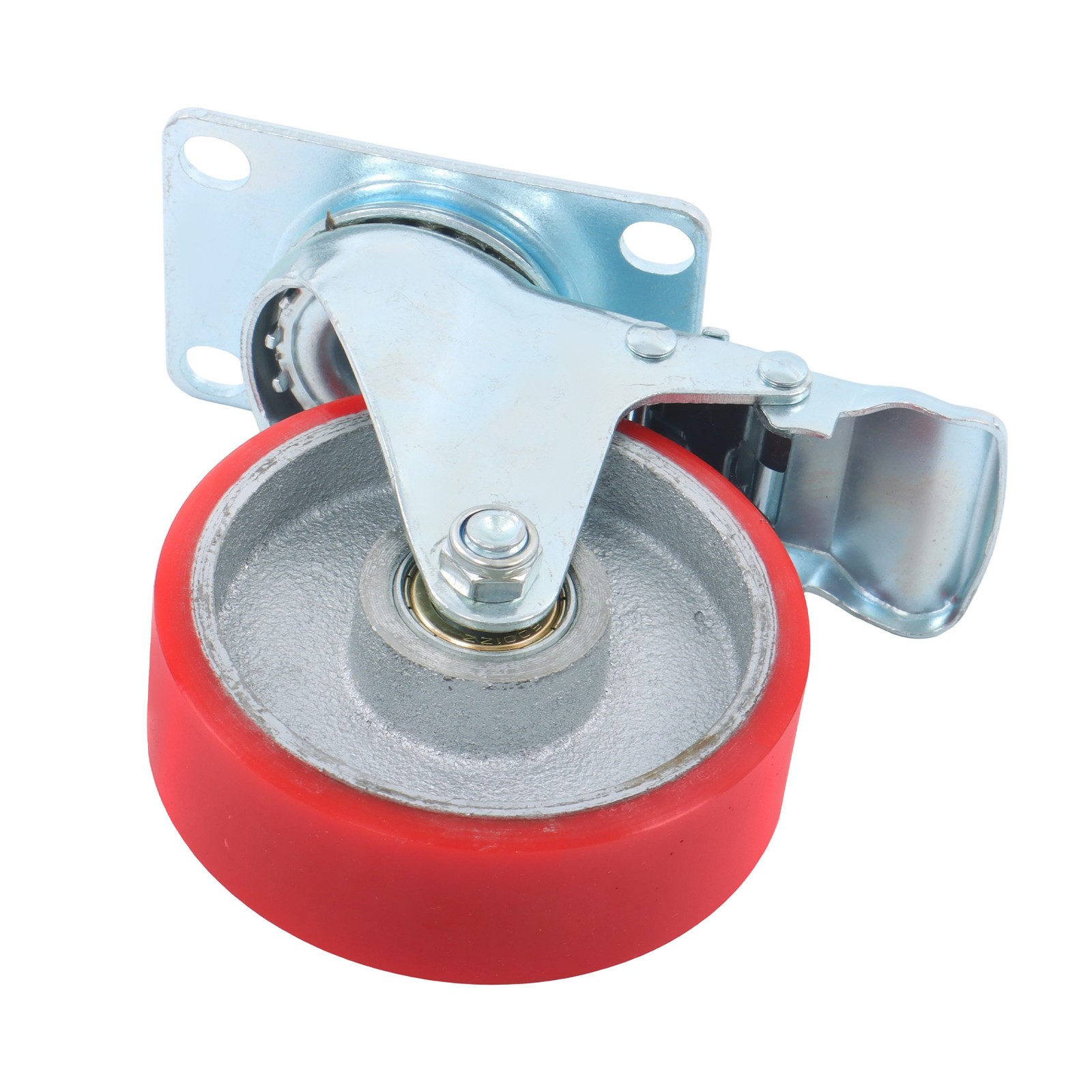 4 Pack 4 Inch Polyurethane Heavy Duty Swivel Caster Wheels With Brake Galvanized