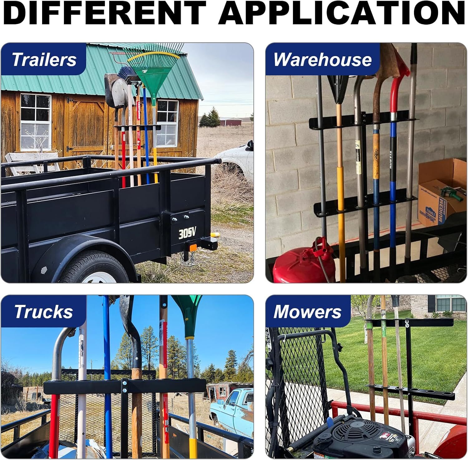 Landscape Hand Tool Rack for Truck Trailer, Vertical Hand Rack for Landscaping