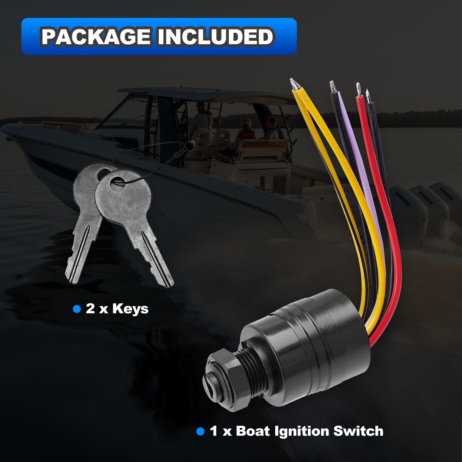 Ignition Key Switch Boat Push to Choke 6 Wires for Mercury Outboard 87-88107 A5