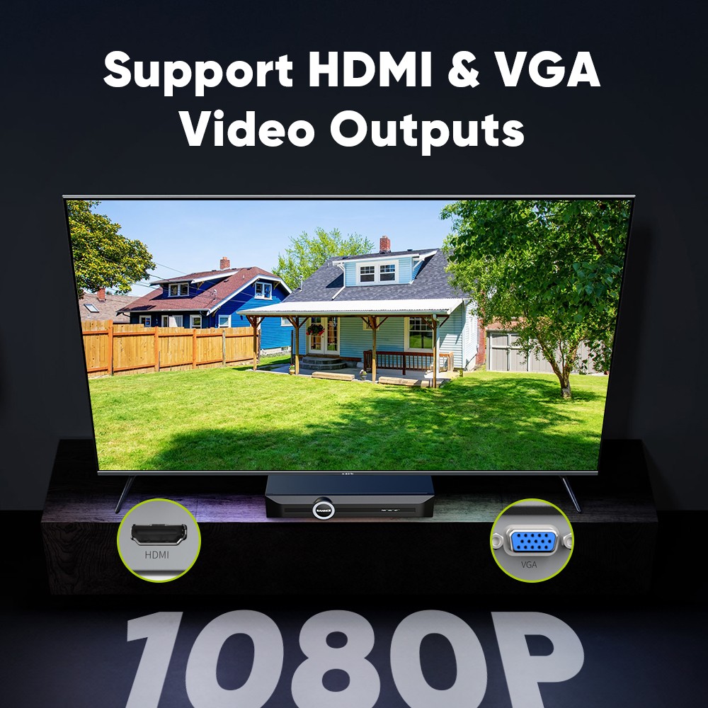 SANNCE 8CH NVR 2K Audio PoE IP Security Camera System Outdoor Color Night Vision