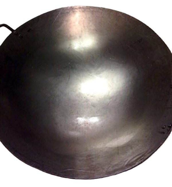 Carbon Steel Hand Hammered Round Bottom Wok with Wok Ring (12,14,16 in )