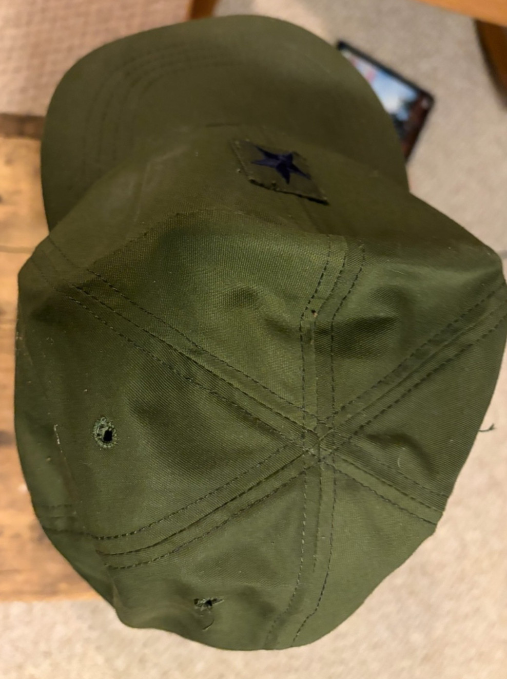 Vintage US Army USAF 8-1523-CF Field Hat Military Cap ACE MFG USA Made 7 1/4