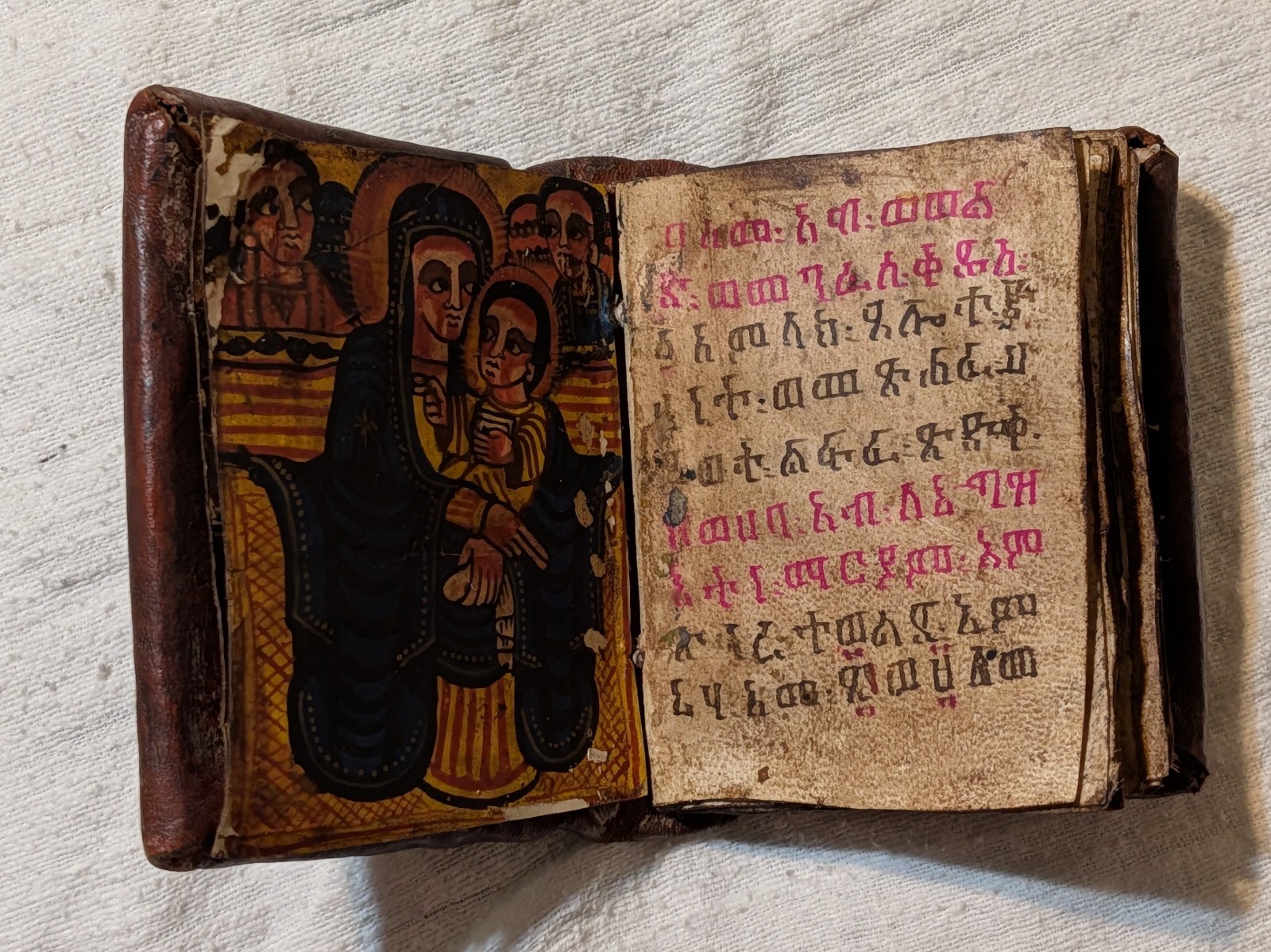 Old Ethiopian Orthodox Pocket Bible Handwritten in Ge’ez Manuscript  Parchment