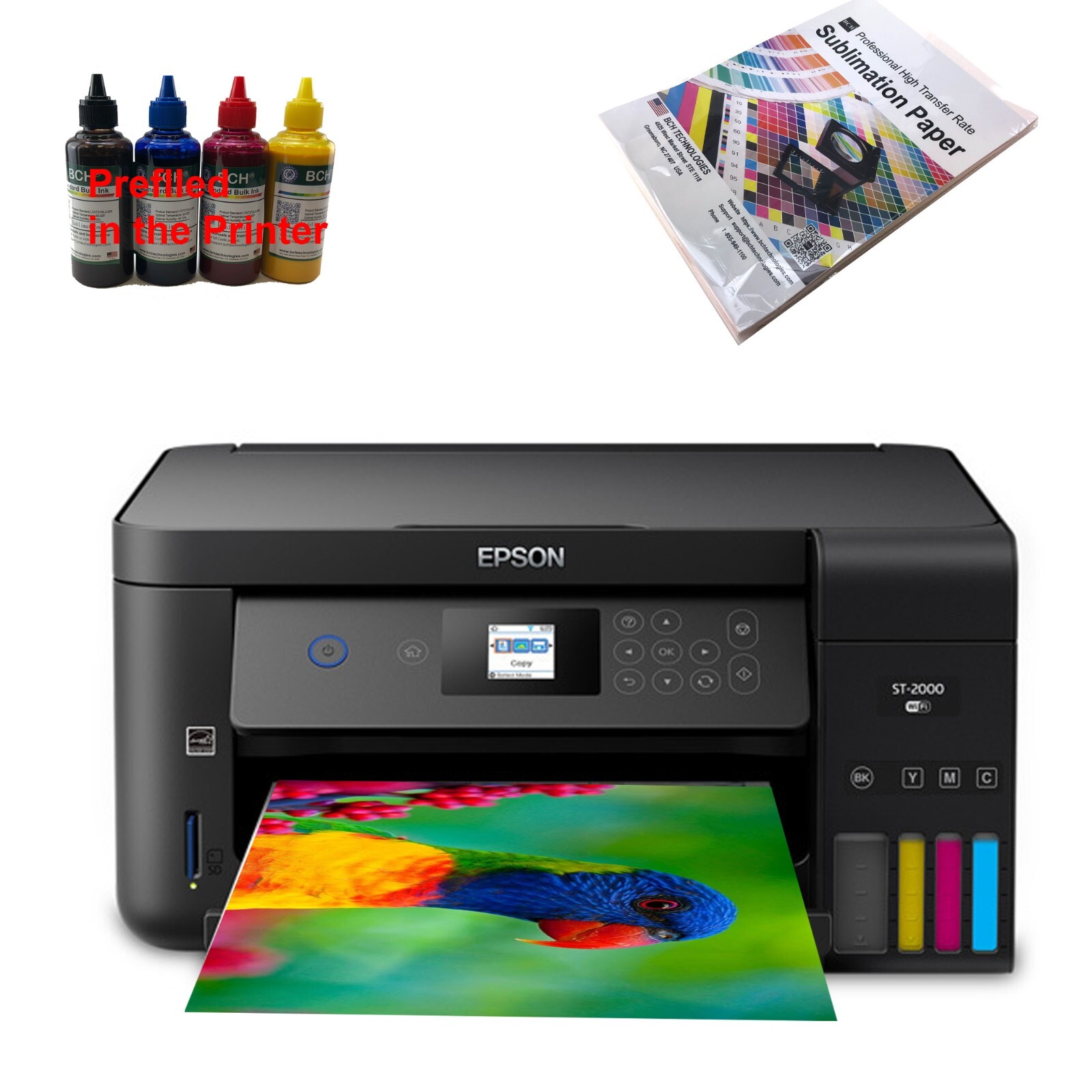 EcoTank Sublimation Printer Bundle: Printer with Sublimation Ink + Paper