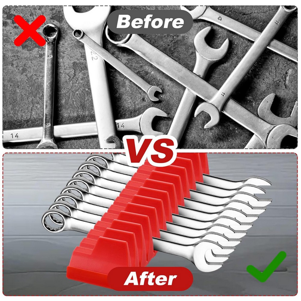 40-80PCS Magnetic Modular Wrench Organizer Compact Tool Storage Slots Hold Tools