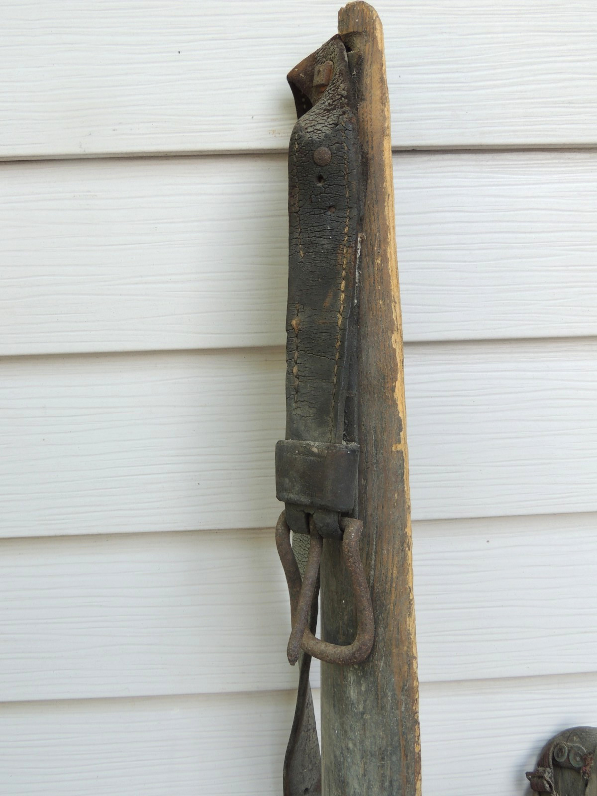 Antique Prosthetic Peg Leg Civil War Era 1860's w/ Leather Straps, 38" Tall