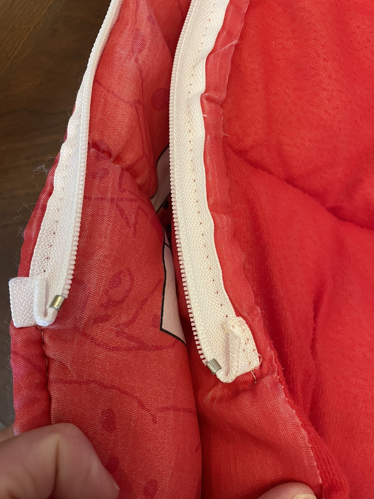 Vintage 90's Disney 101 Dalmatians Red Double Sided Youth Sleeping Bag Read