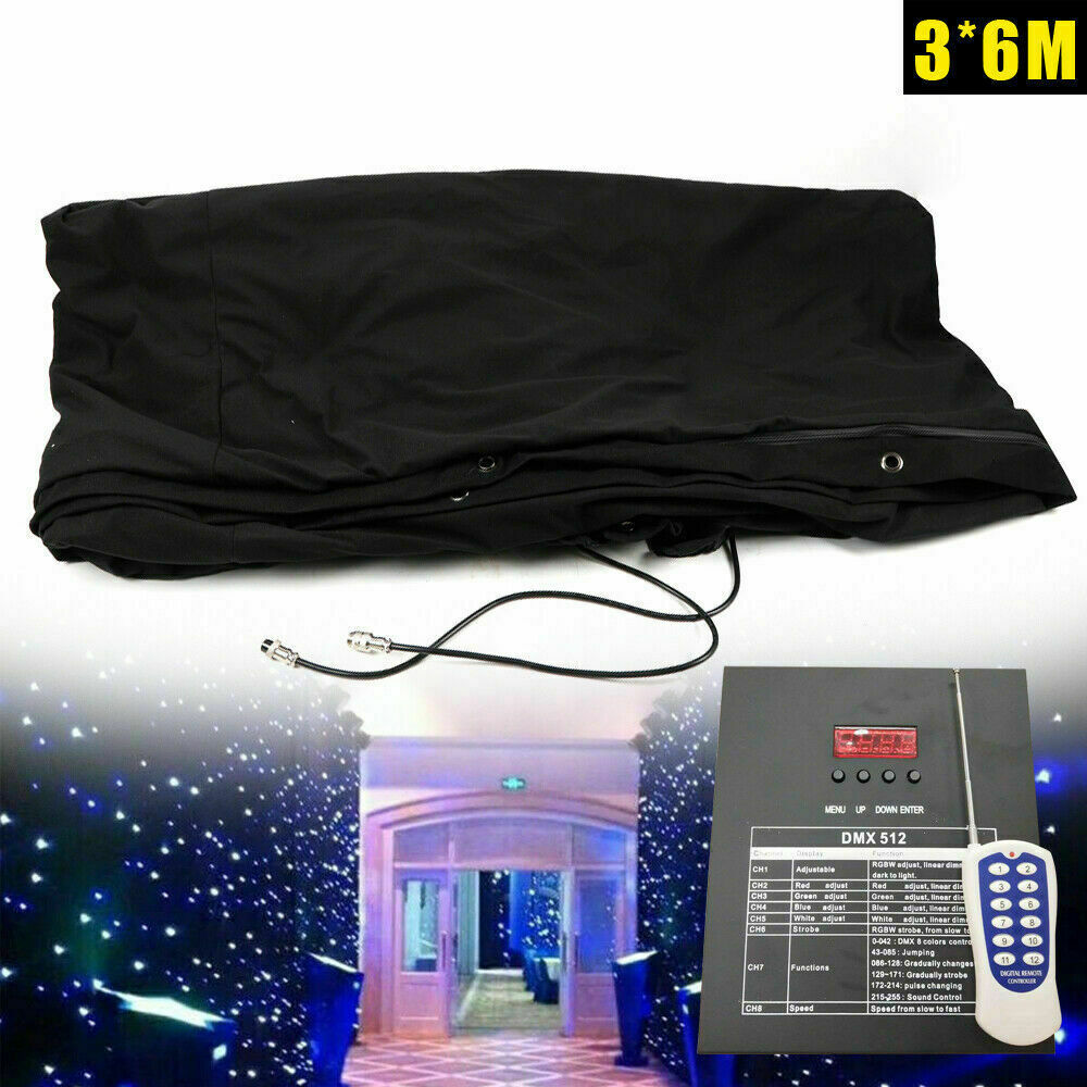 LED Star Stage Backdrop - 20x10FT LED Star Curtain Background Starry Sky DMX512
